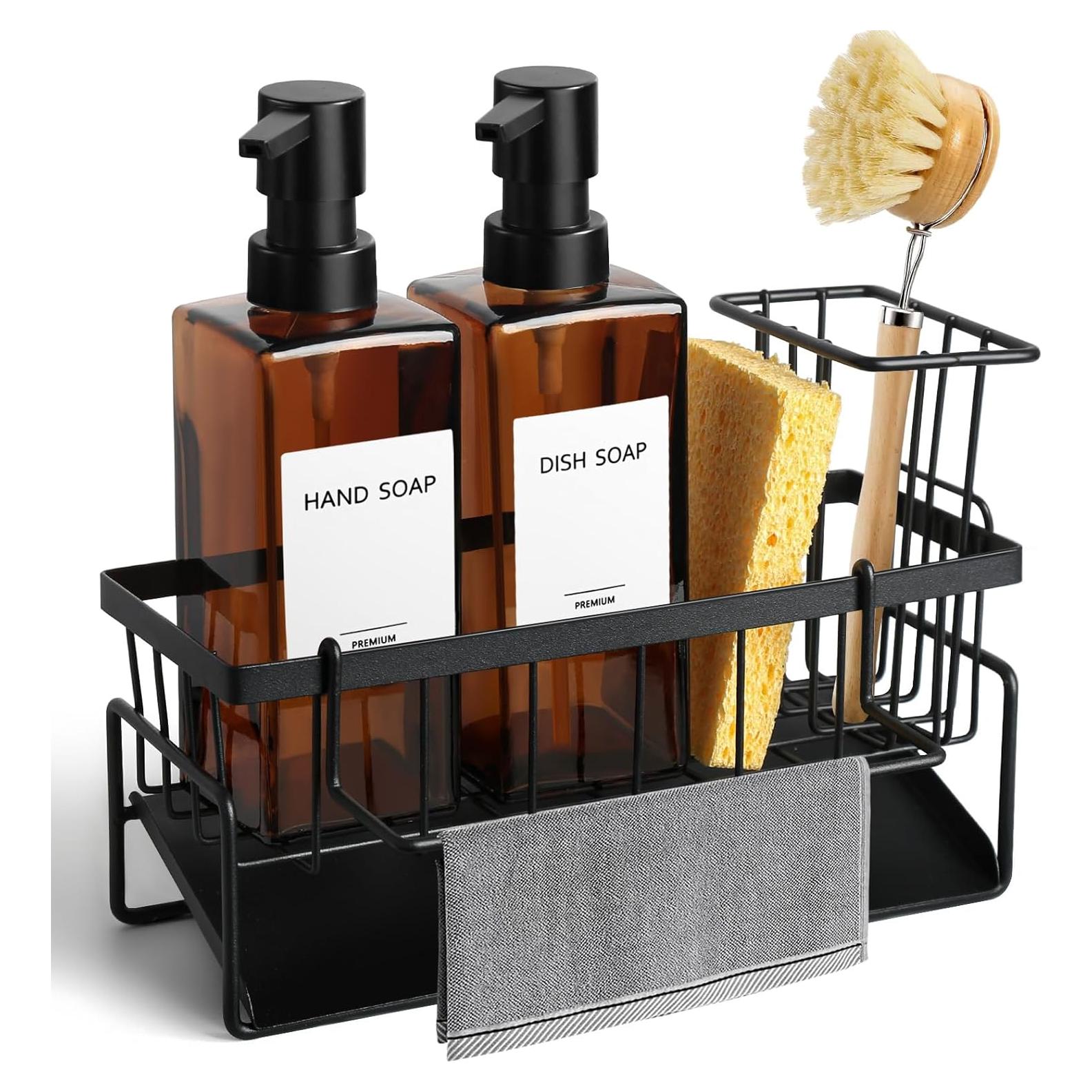 Dispensador de Jabón GMISUN 350 ml con Soporte para Esponja