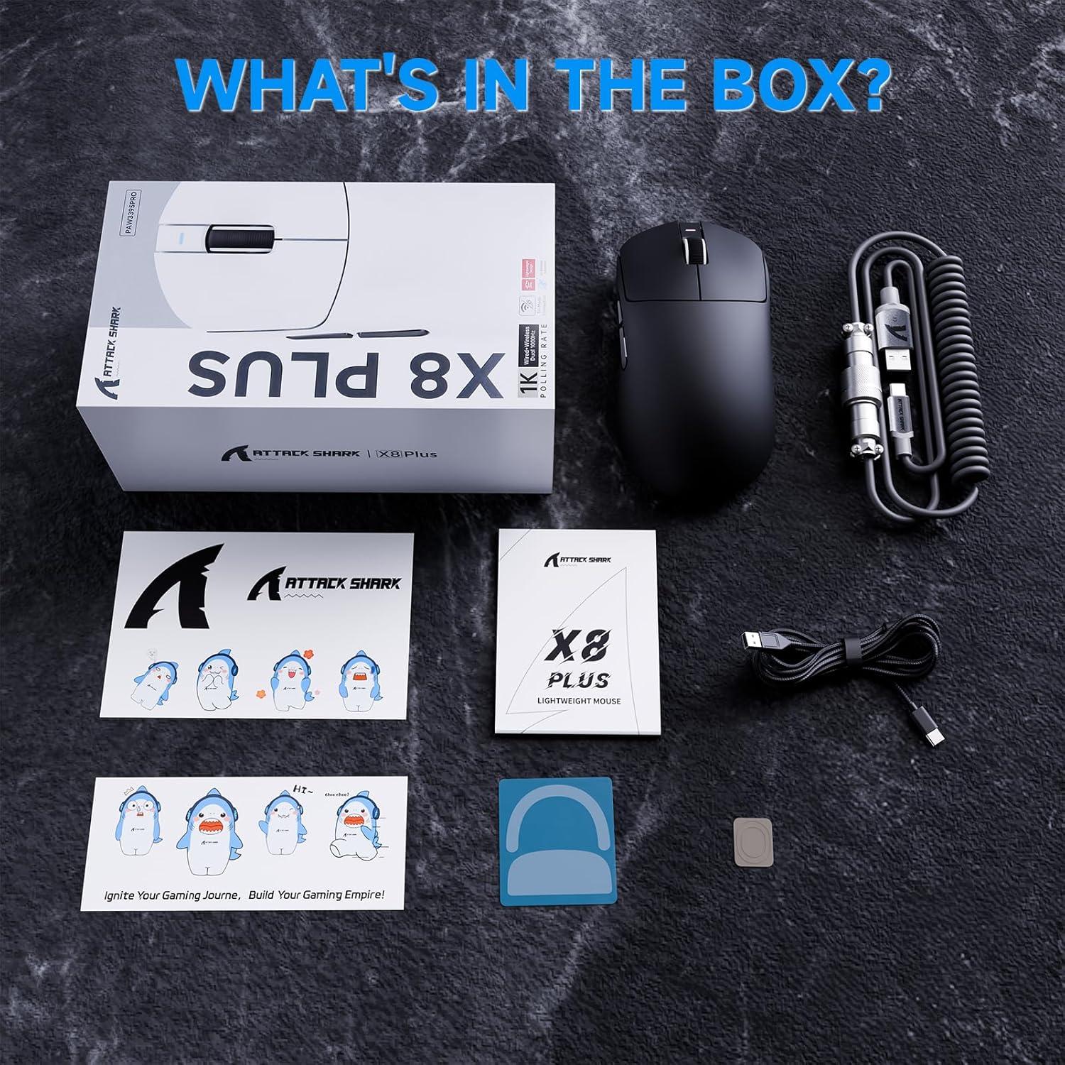 Ratón Gaming Inalámbrico ATTACK SHARK X8Plus 55g 40K DPI