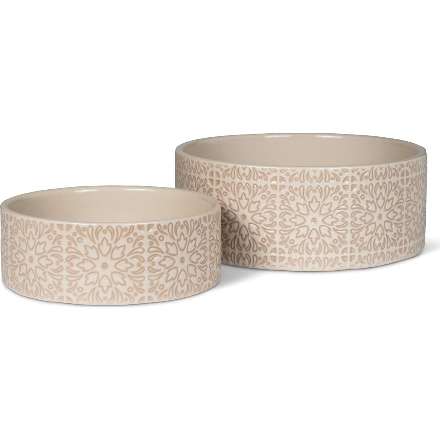 Cuenco para mascotas cerámica Fringe Studio Sevilla Tile Sand 1.5 tazas