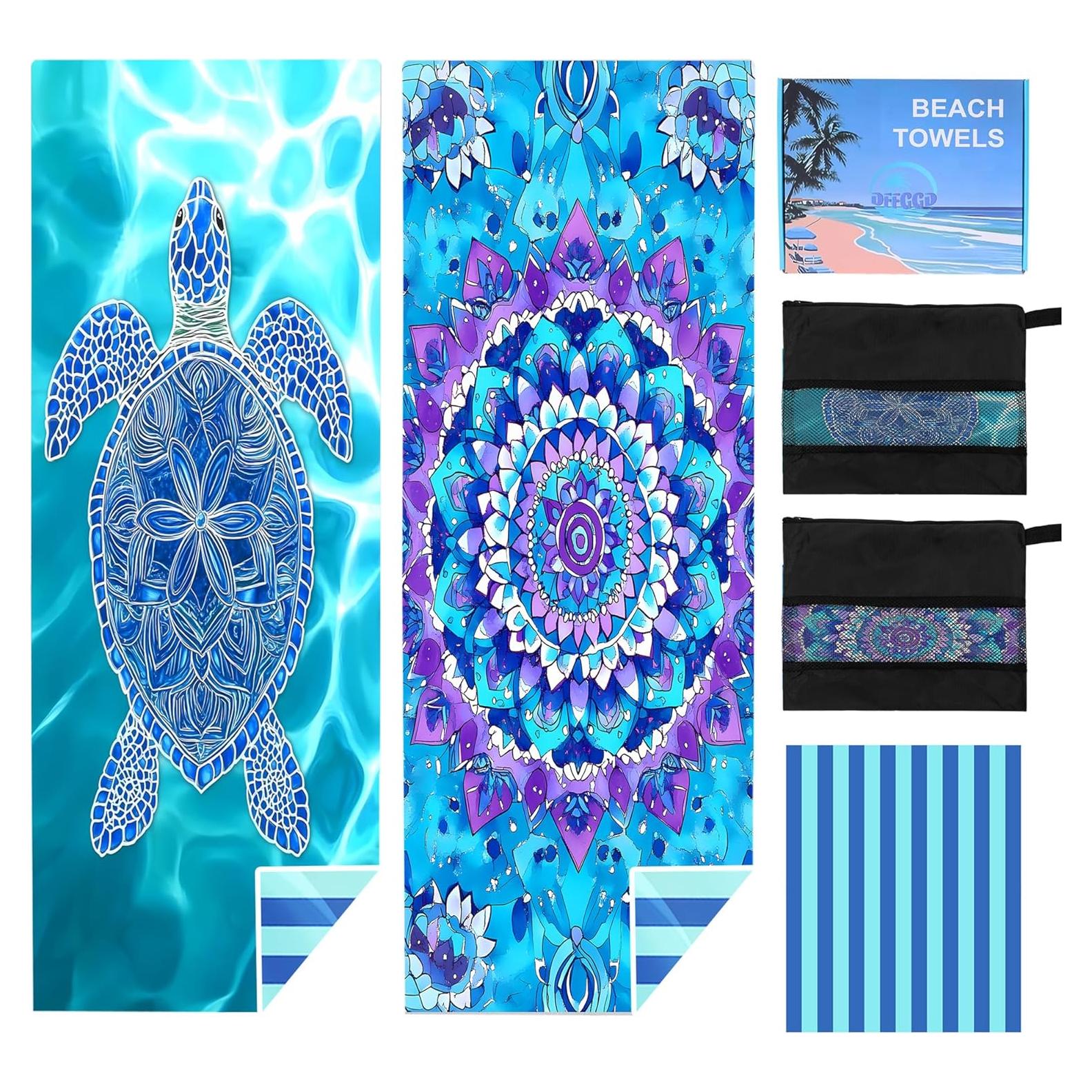 Paquete de 2 Toallas de Playa DFFGGD Microfibra 180x99cm