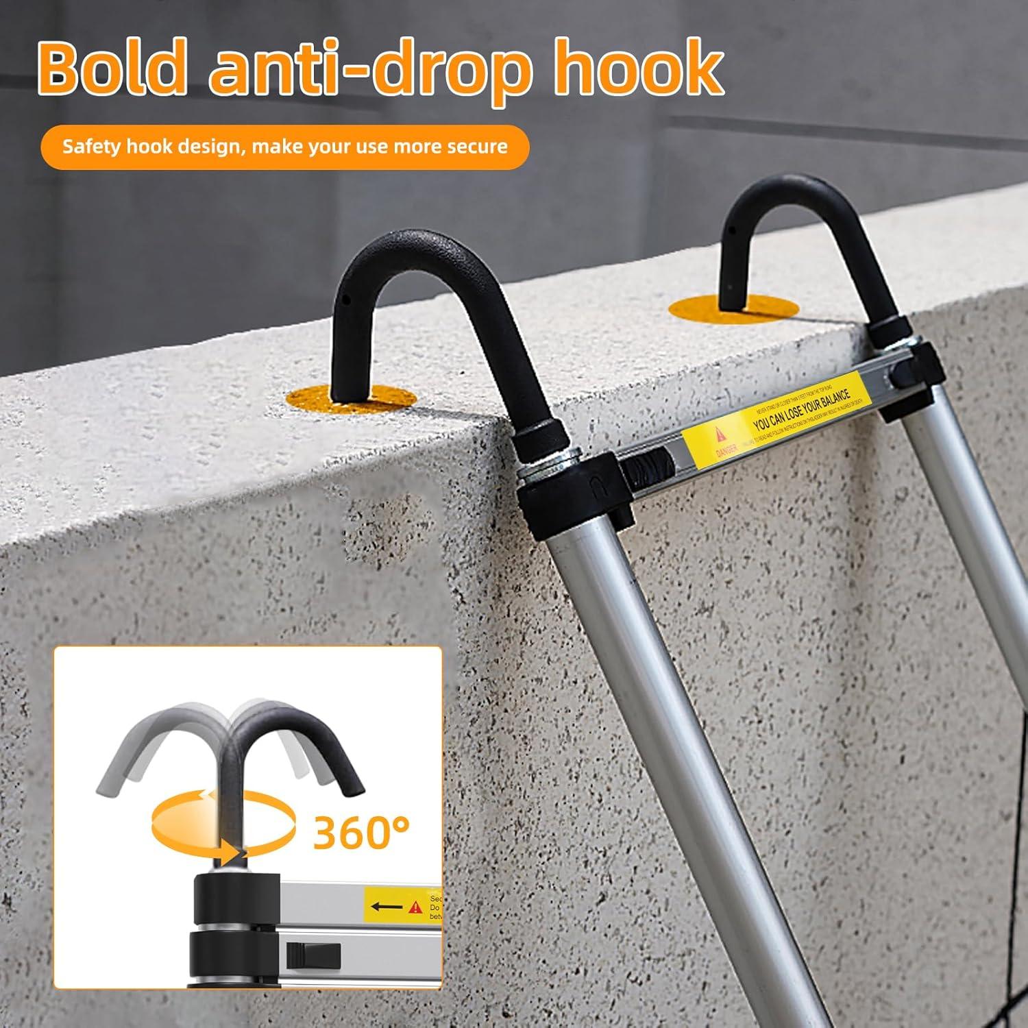 Escalera Telescópica ZenAscend 2.01m Plegable Ligera 150kg