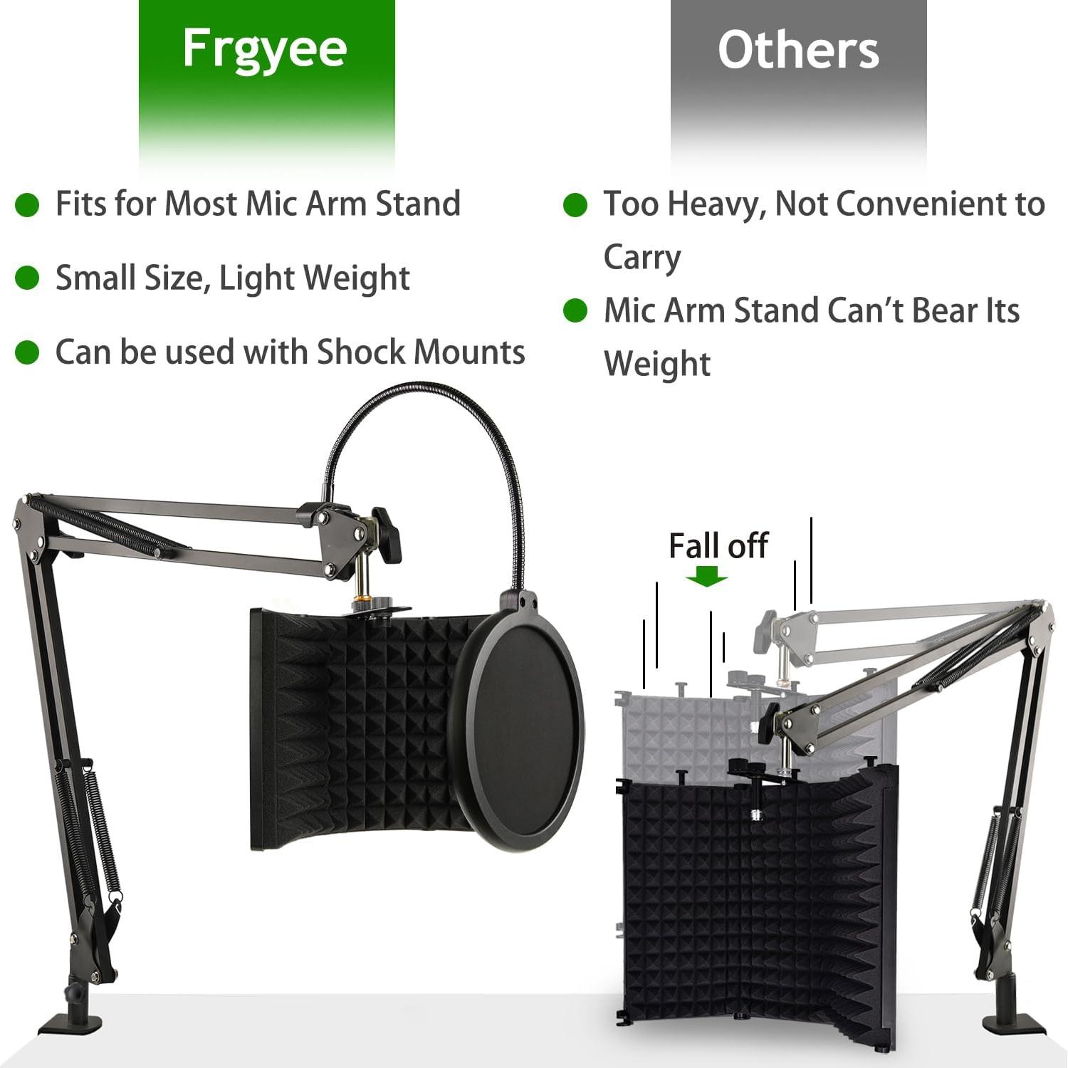 Escudo de Aislamiento de Micrófono Frgyee Plegable 19x27cm