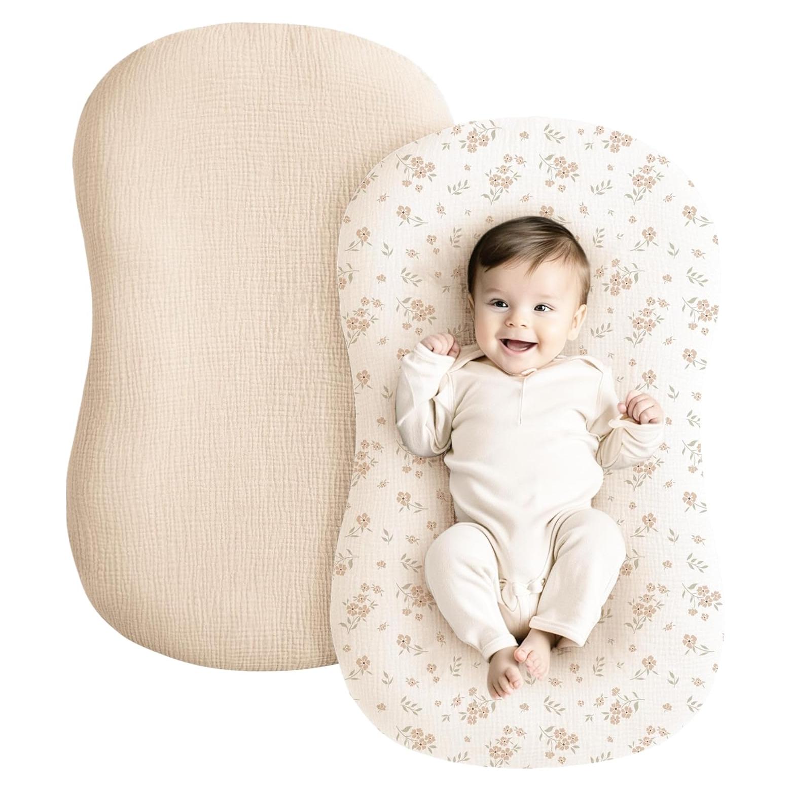 Cubierta para Lounger de Bebé Konssy 2 Pack 100% Algodón Rosa