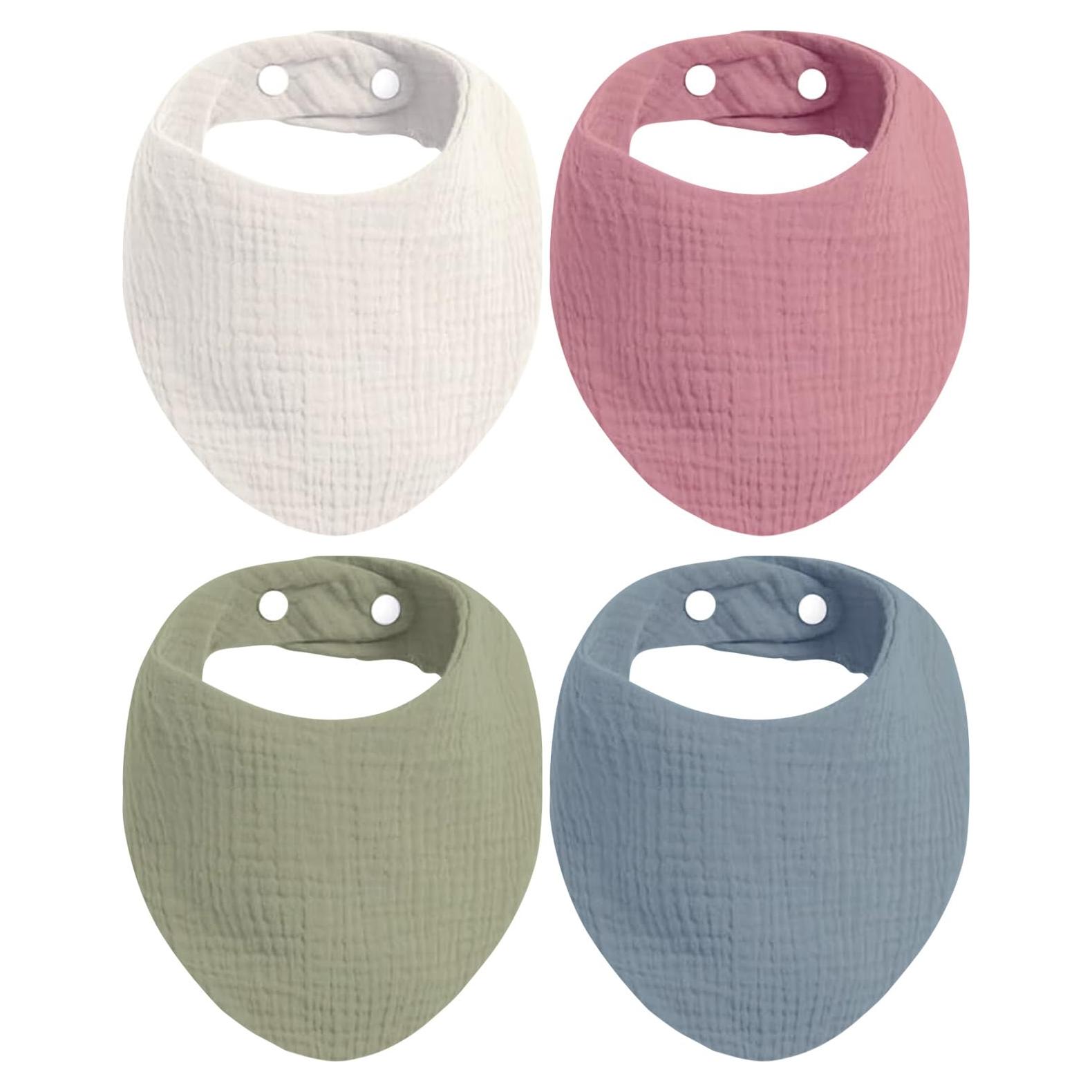 Baberos de Muselina KiddyCare para Bebés 0-6 Meses - Pack 4