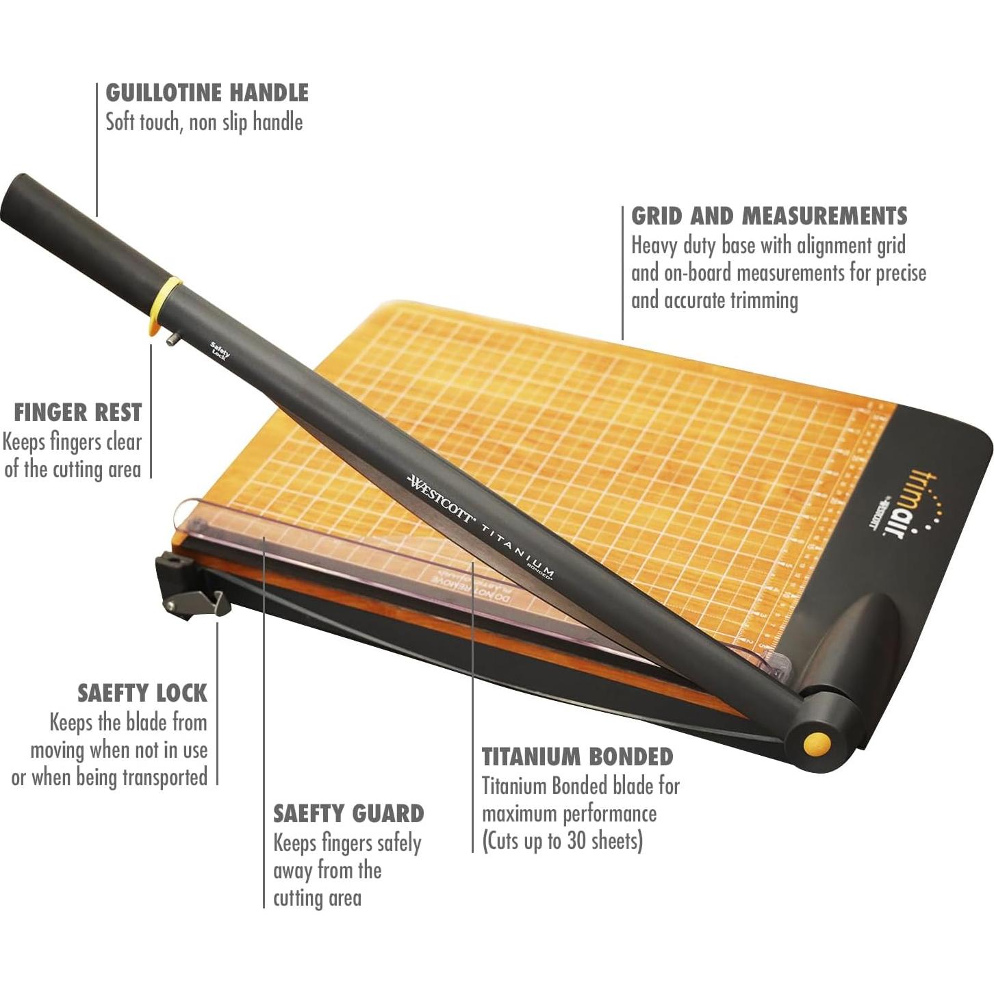 Cortadora de papel guillotina Westcott TrimAir 30 hojas 30.5 cm