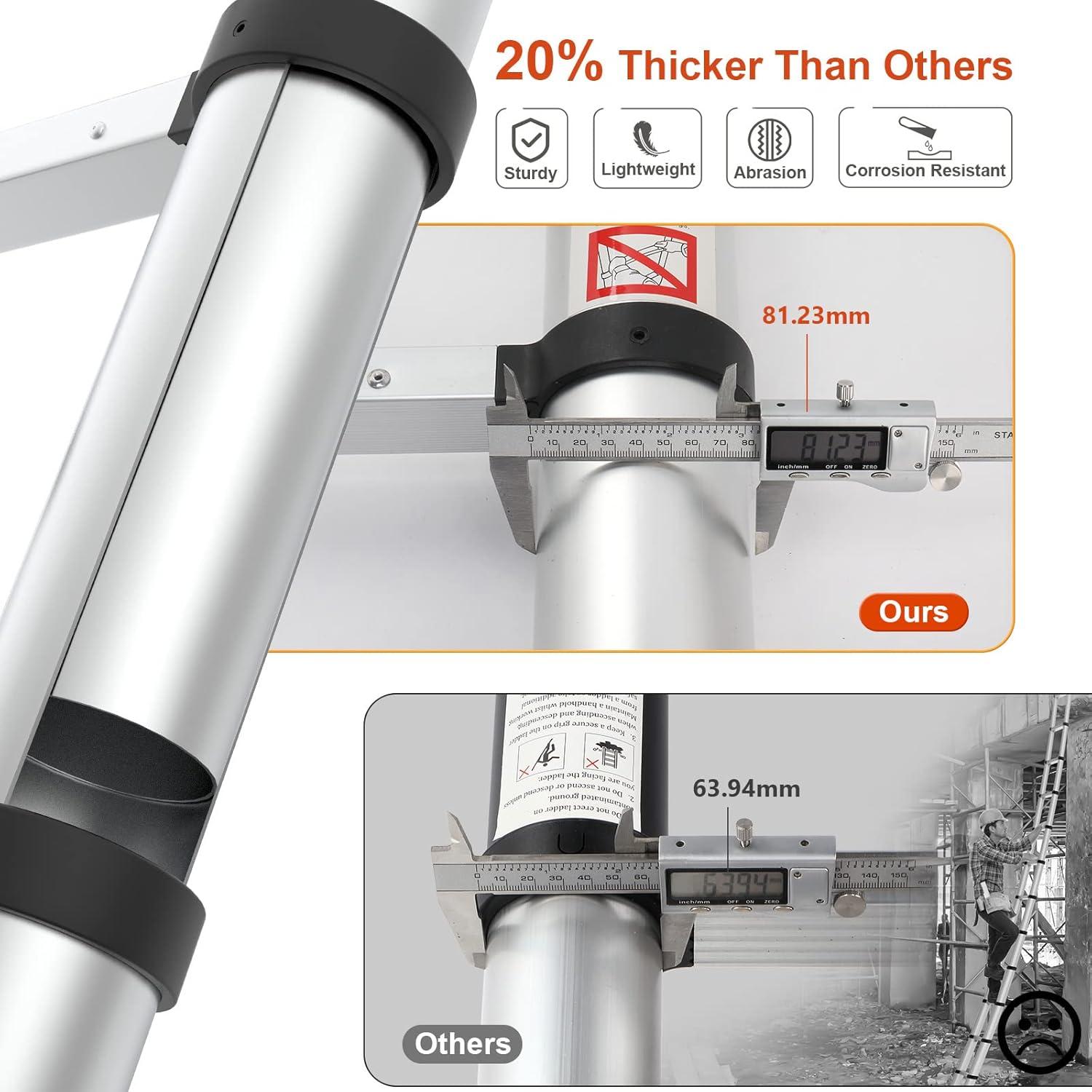 Escalera Telescópica ESCALERAS LUIS 3.81m Aluminio Plegable