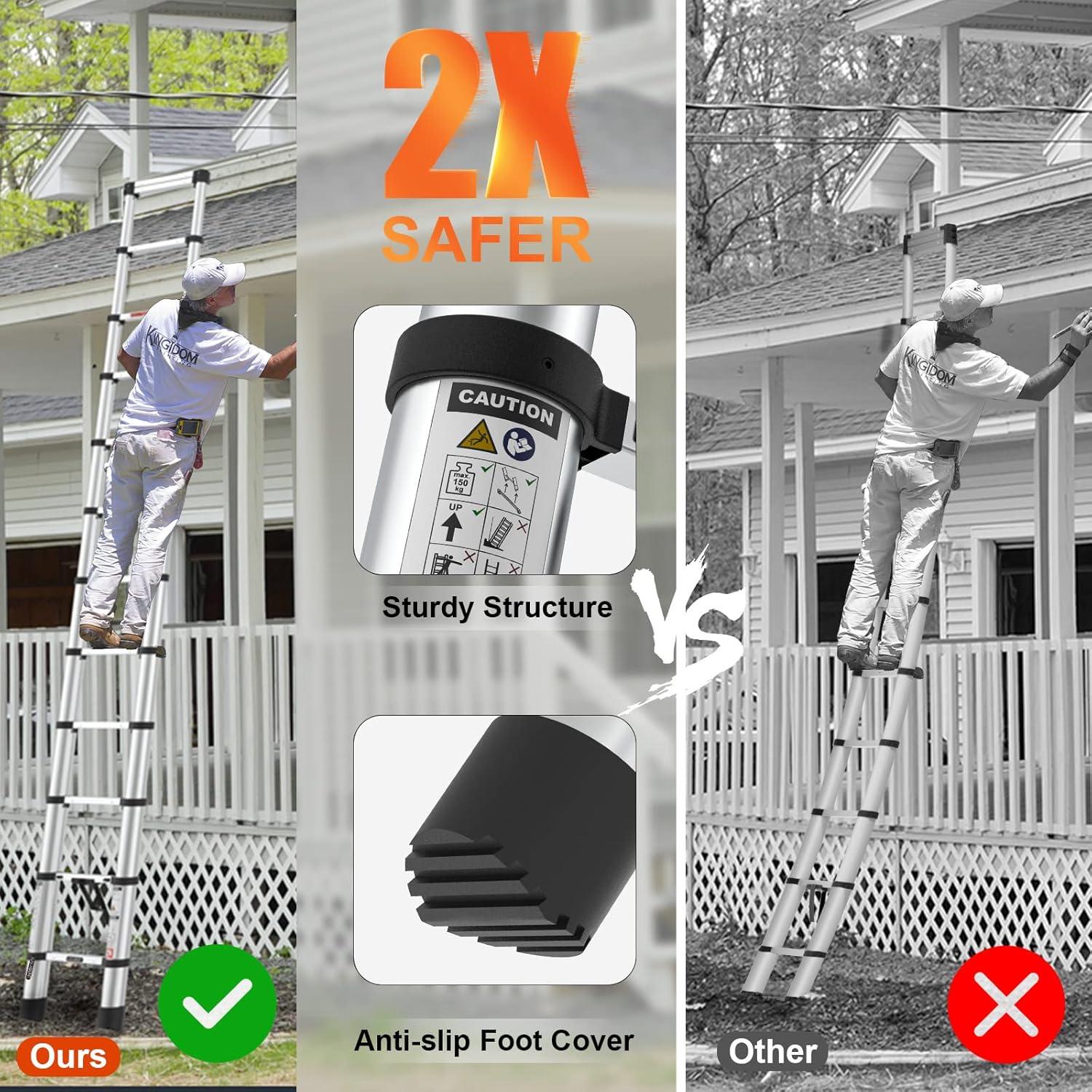 Escalera Telescópica ESCALERAS LUIS 3.81m Aluminio Plegable