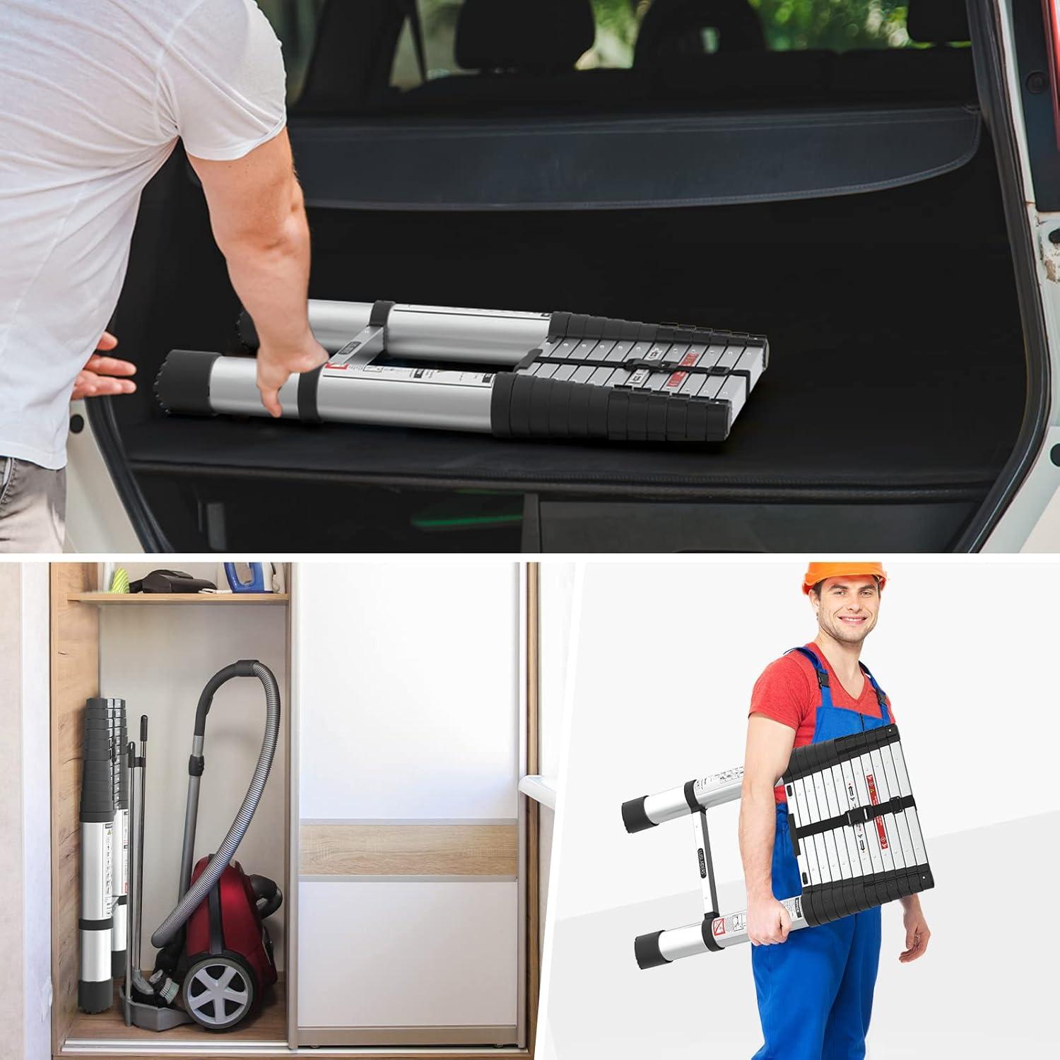 Escalera Telescópica ESCALERAS LUIS 3.81m Aluminio Plegable