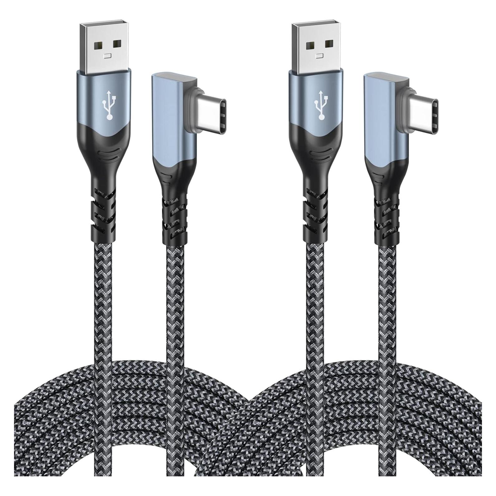 Cable USB C 3m OKRAY 2-Pack Carga Rápida Ángulo 90°