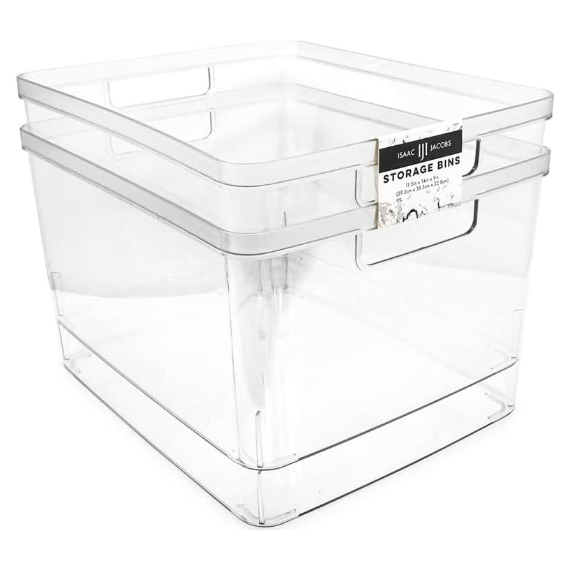 Contenedores de Almacenamiento Transparentes Isaac Jacobs 2-Pack Extra Grande