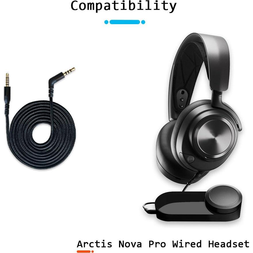 Cable de Reemplazo QJYTH 1.5m para Auriculares SteelSeries Arctis Nova Pro