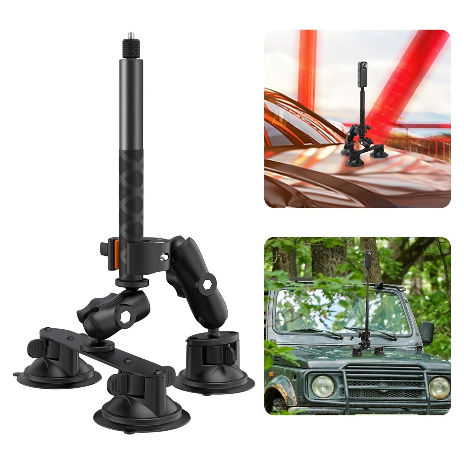 Soporte de Coche con Succión KOQEIEY para Insta360 X5 X4 X3