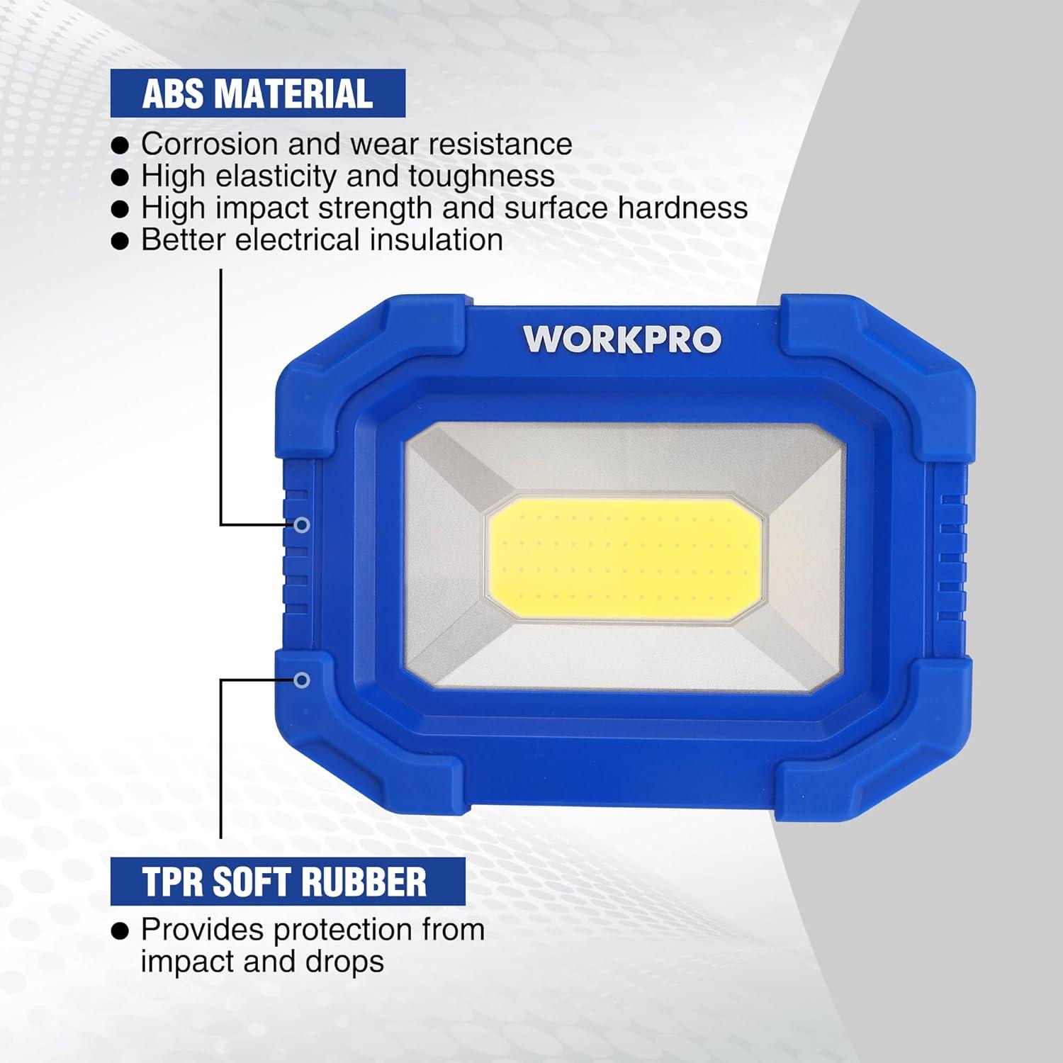 Luz de Trabajo LED WORKPRO 2000LM Recargable 4 Modos