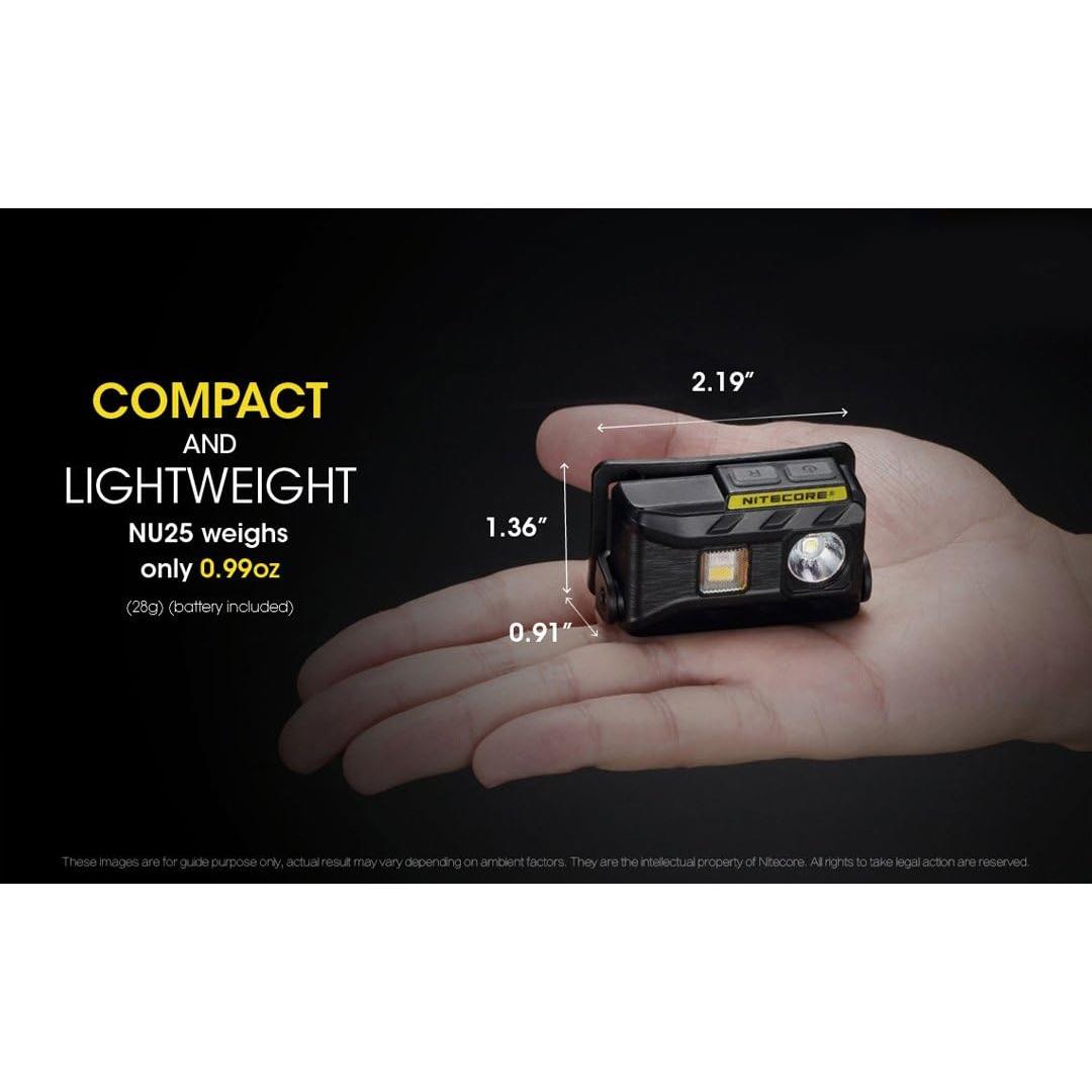 Linterna Frontal Recargable Nitecore NU25 360 Lúmenes