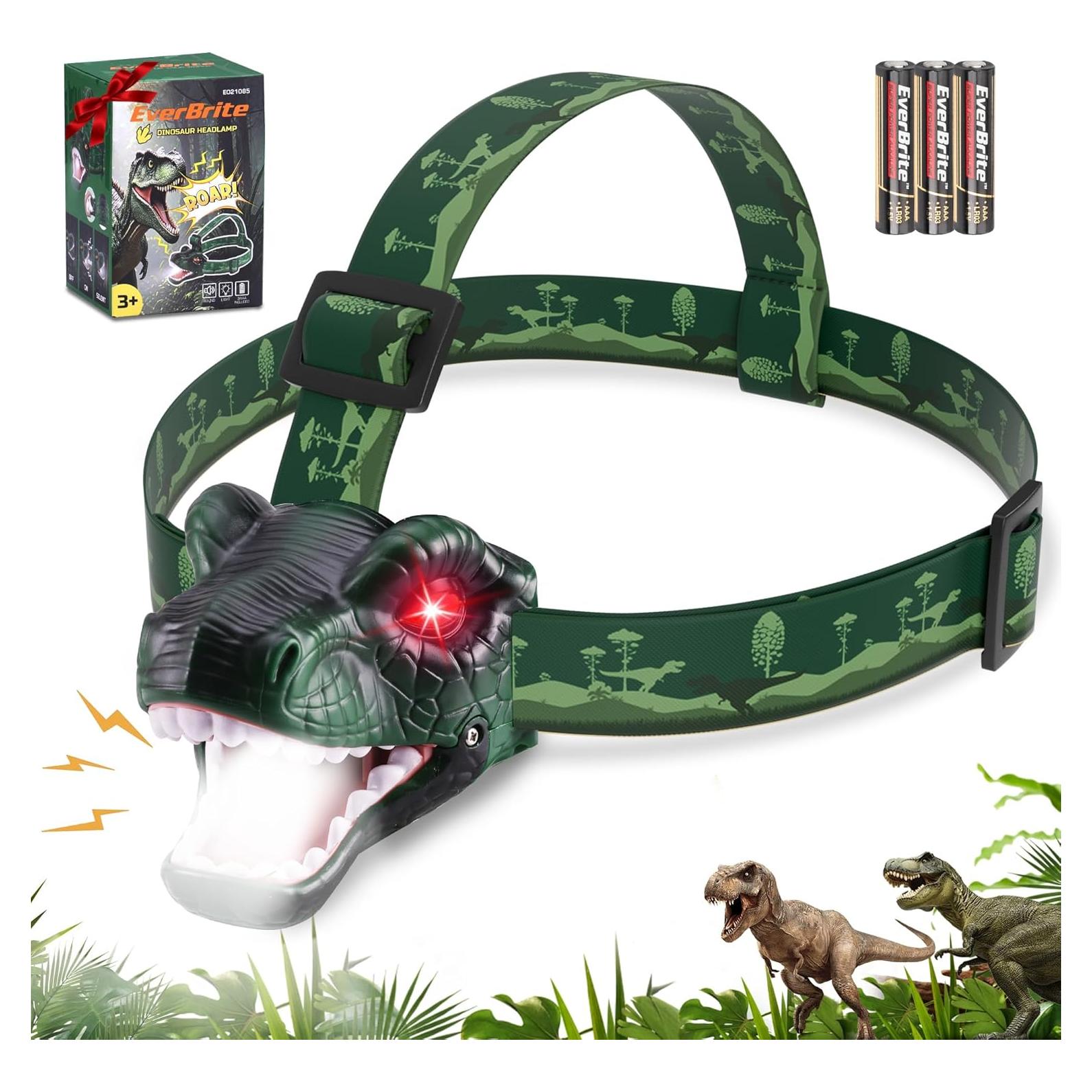 Linterna Frontal LED Dinosaurio EverBrite T-Rex para Niños