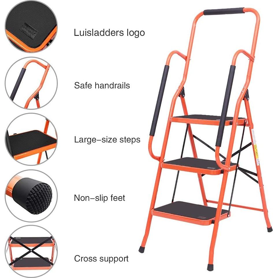 Escalera Plegable LUISLADDERS 3 Peldaños Antideslizante