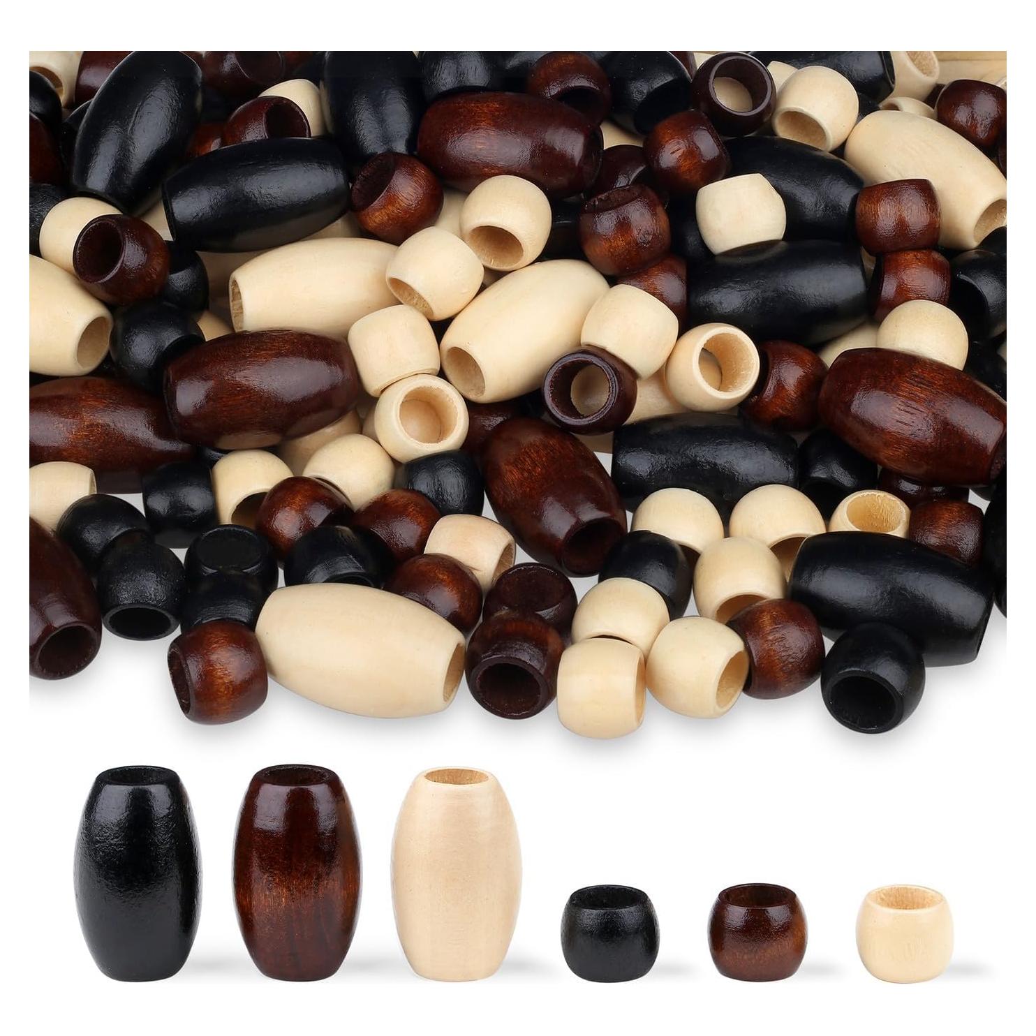 Perlas de Madera Natural LAIDANLA 135 Piezas 3 Colores