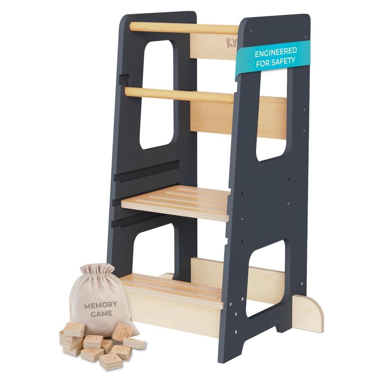 Taburete de Cocina para Niños KYWAI Ajustable Antivuelco