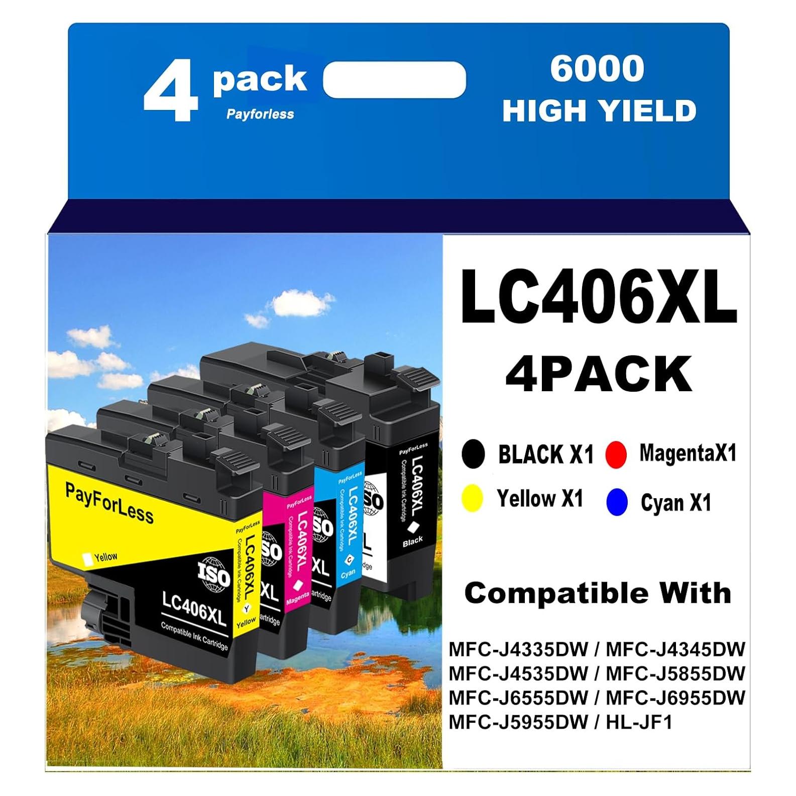 Cartuchos de tinta LC406XL Brother MFC-J4335DW 4 unidades