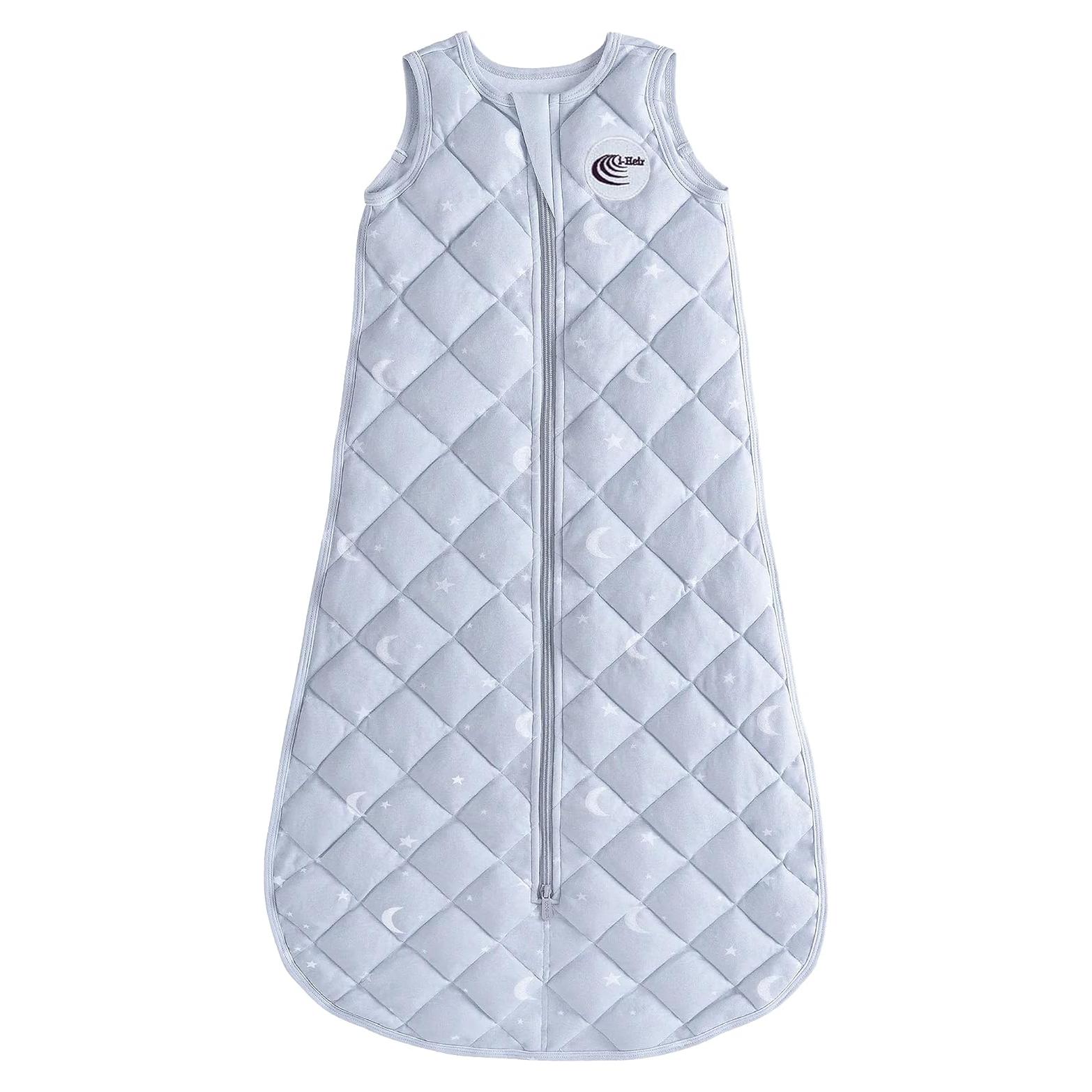 Saco de Sueño para Bebés 0-6 Meses - 100% Algodón Gris