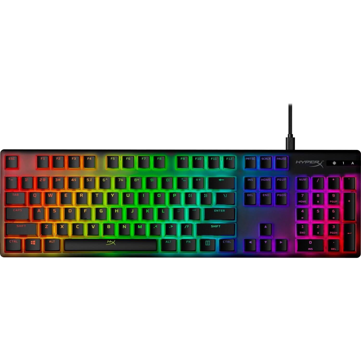 HyperX Pudding Keycaps - Juego de 104 Teclas PBT Negro