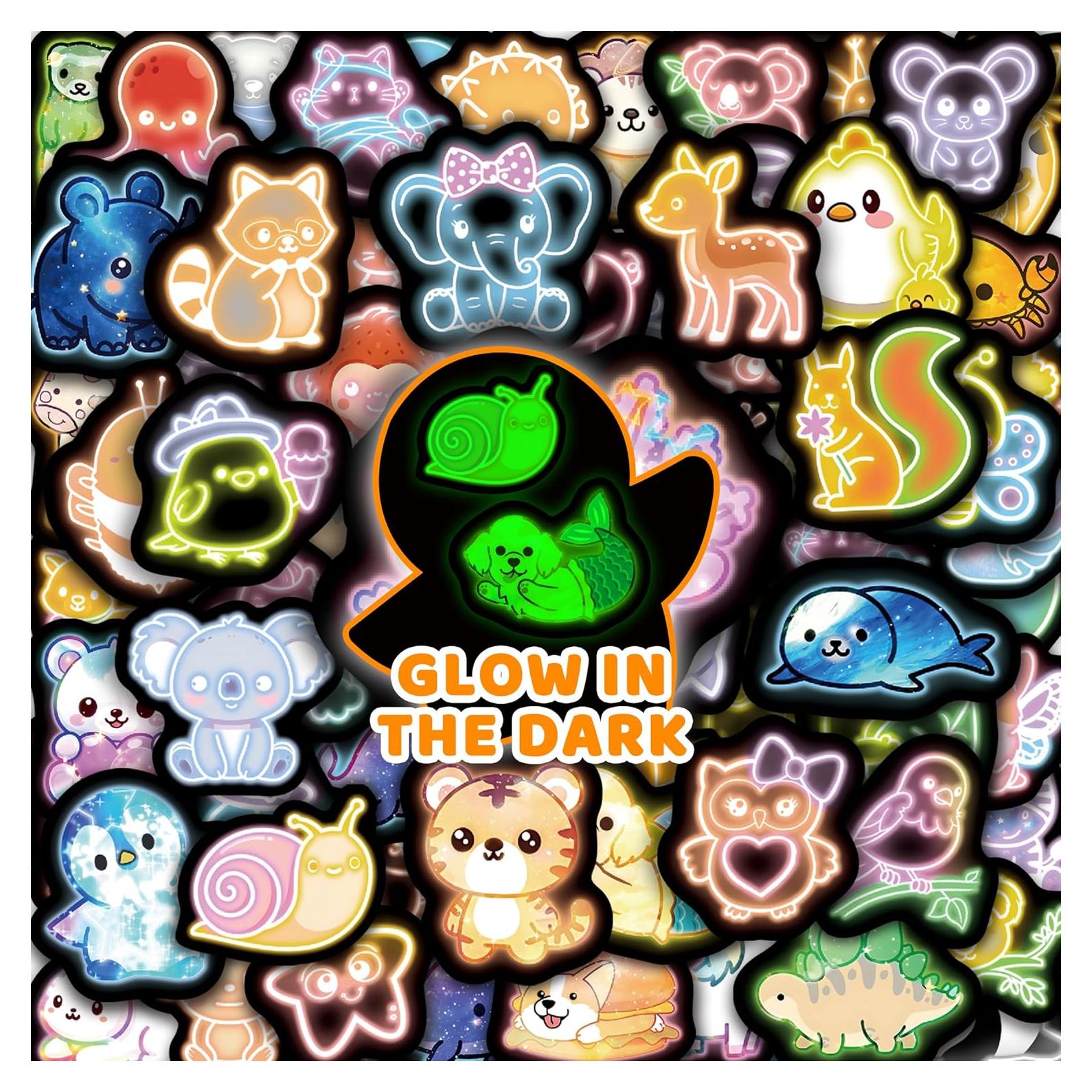 70 Pegatinas de Animales Luminosas Robmoda para Niños