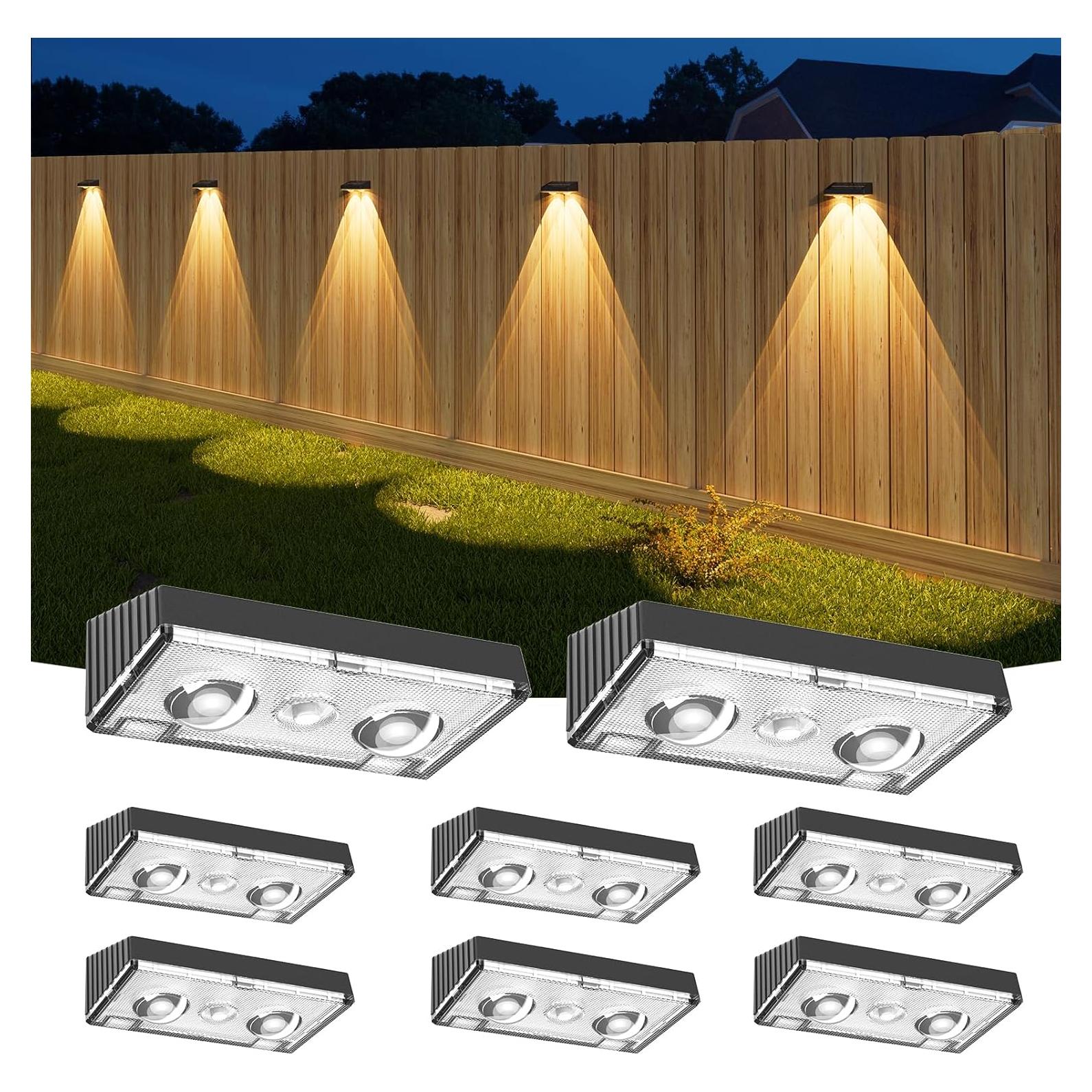 Luces Solares NIORSUN para Cercas - Paquete de 8 LED 3000K