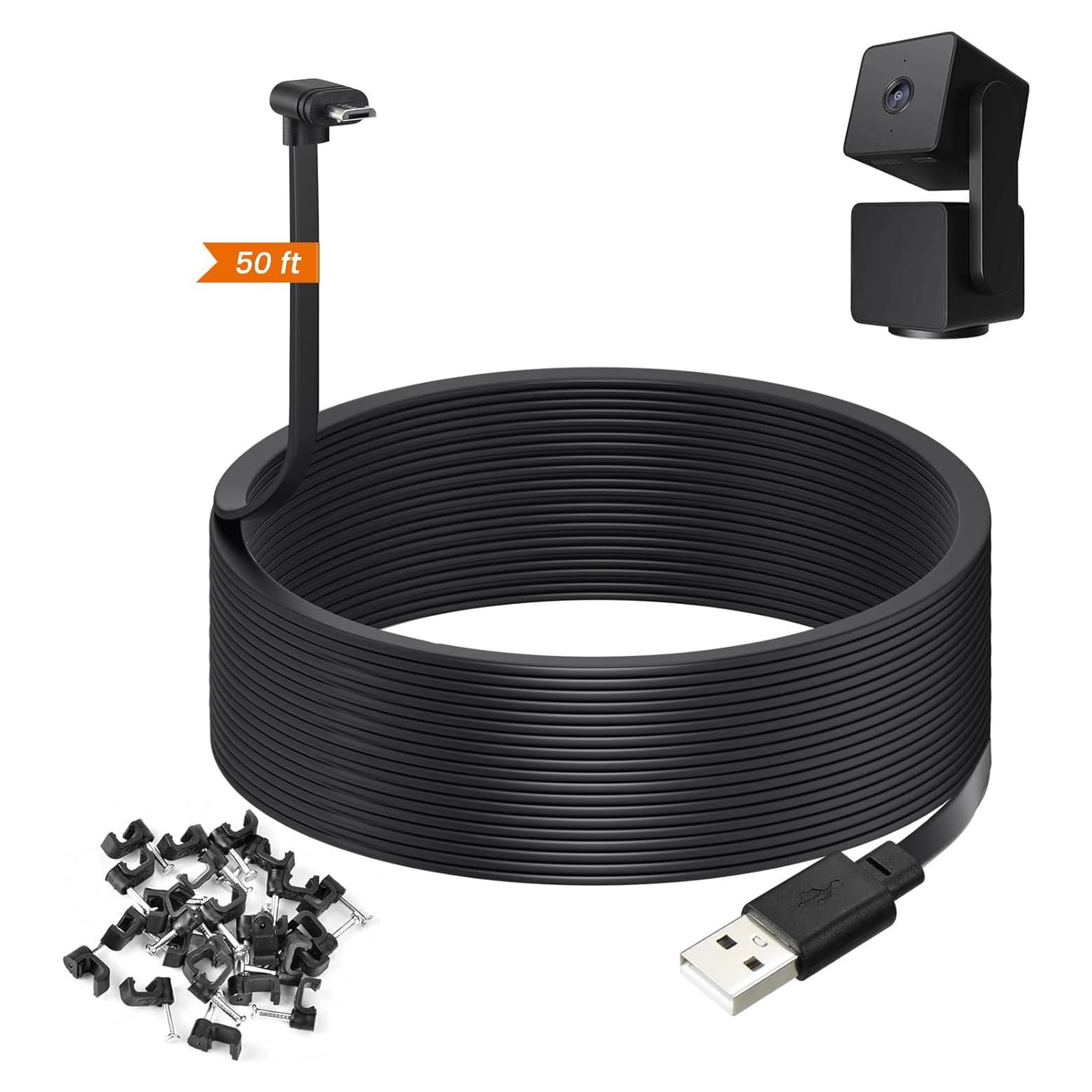 Cable de Alimentación 15m Weishan para Wyze Cam Pan v3 USB