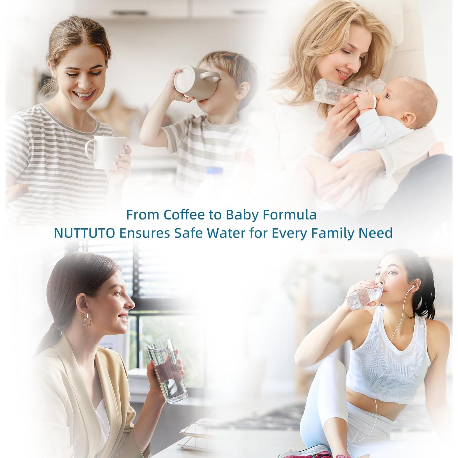 Filtro de Agua NUTTUTO Reemplazo x3 - Libre de BPA, 90.7g