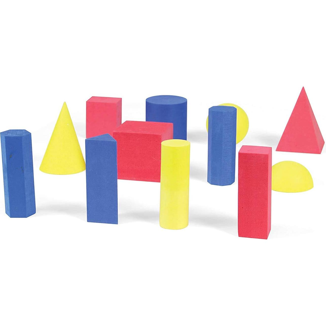 Bloques Sólidos Geométricos de Espuma Hand2mind - Set de 12