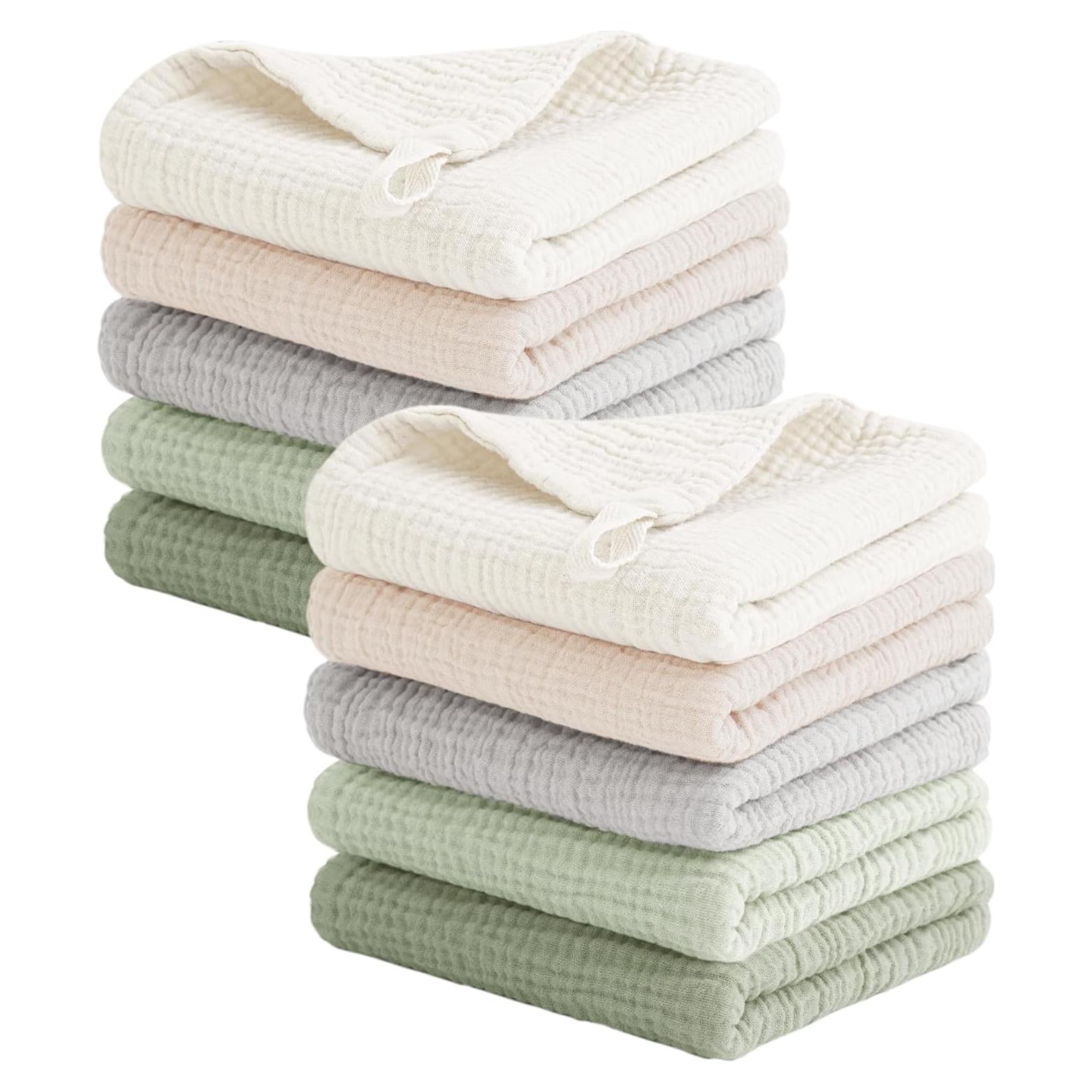 Toallitas de Muselina para Bebés Konssy - 10 Unidades 100% Algodón