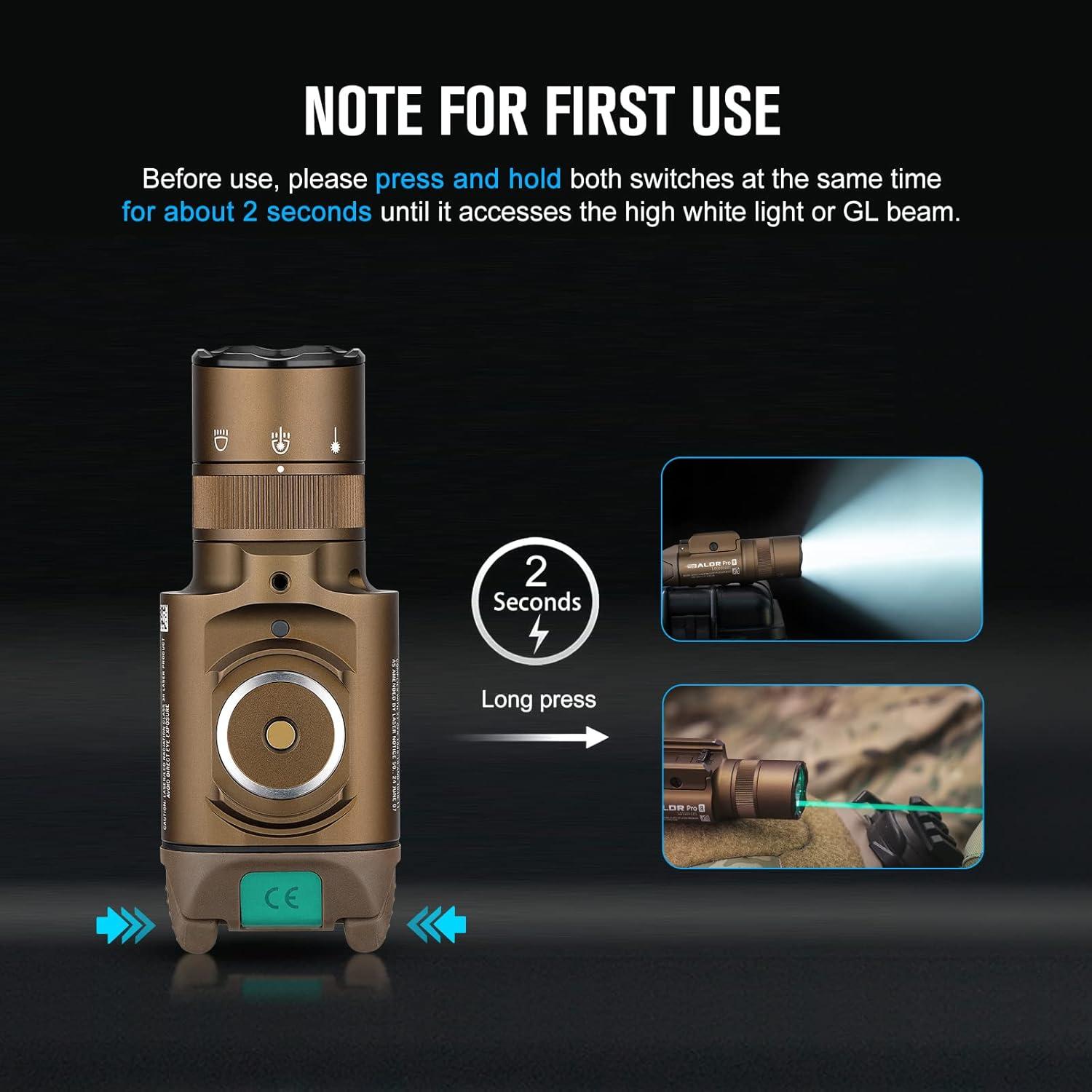 Linterna Táctica OLIGHT Baldr Pro R 1350 Lúmenes USB