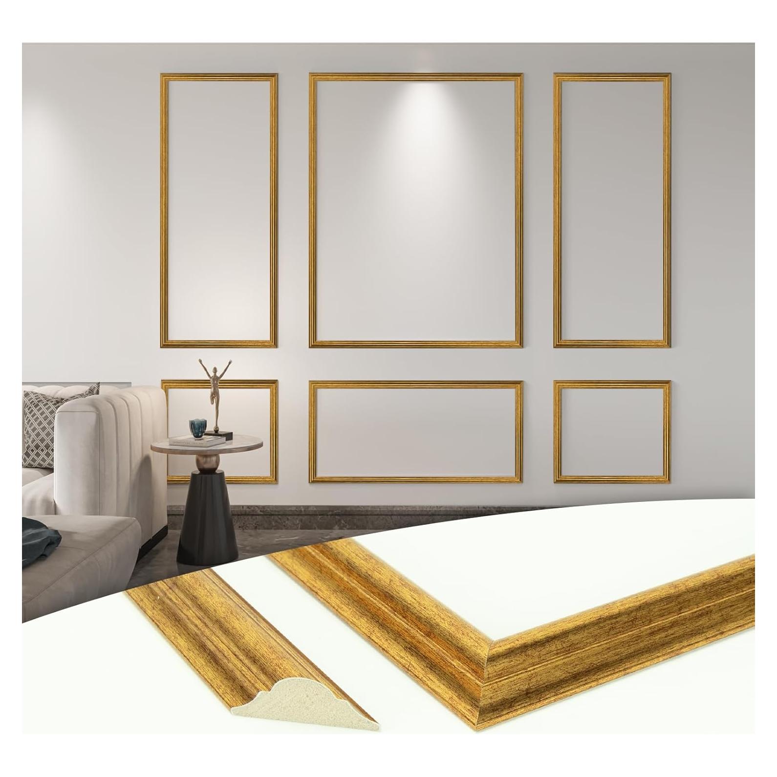 Juego de Molduras de Pared Art3d 6 Piezas Oro Antiguo