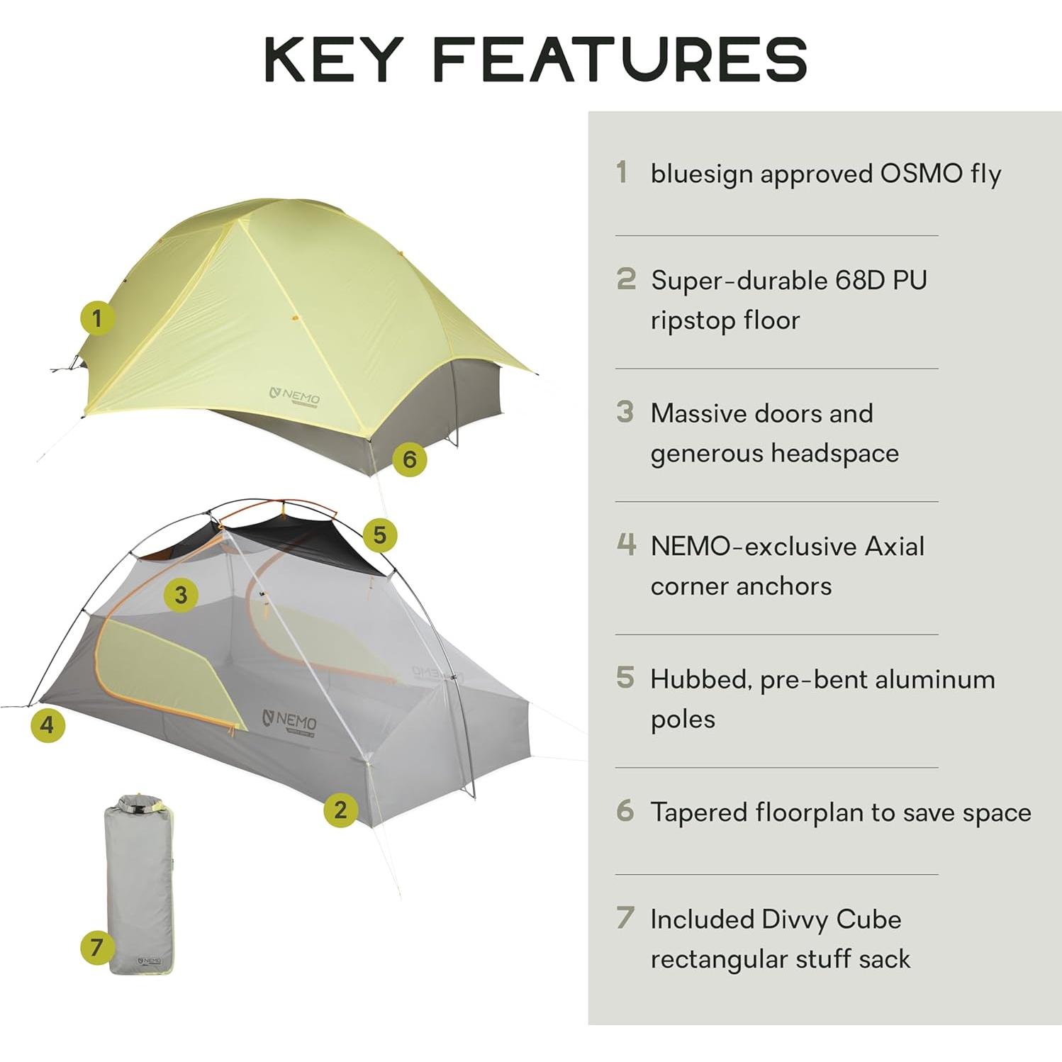 Tienda de Camping Ligera NEMO Mayfly OSMO 2 Personas