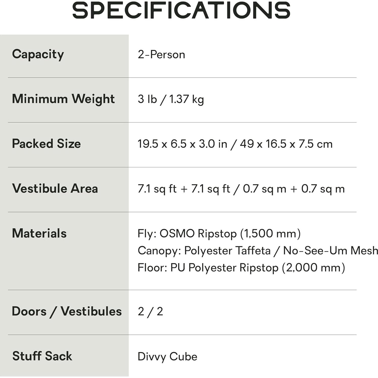 Tienda de Camping Ligera NEMO Mayfly OSMO 2 Personas