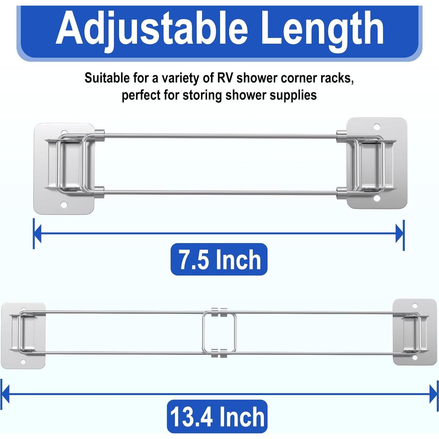 Barra de Almacenamiento de Esquina de Ducha RV BFXM Ajustable 19-34 cm