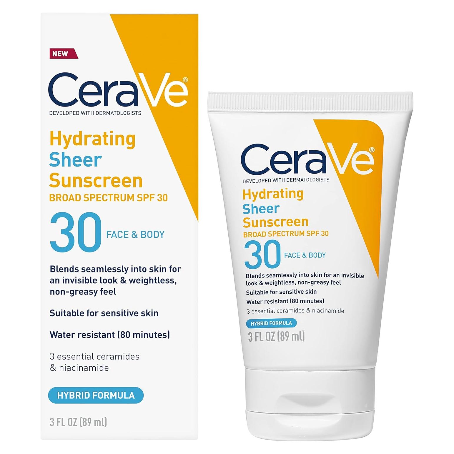 CeraVe Protector Solar Hidratante SPF 30 para Cara y Cuerpo 85g