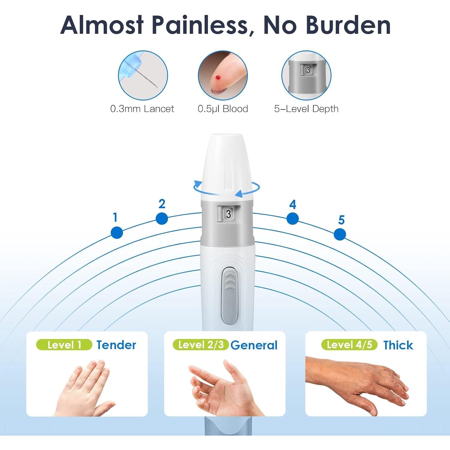 Kit de Monitor de Glucosa Glucoracy G-425-2 con 100 Tiras