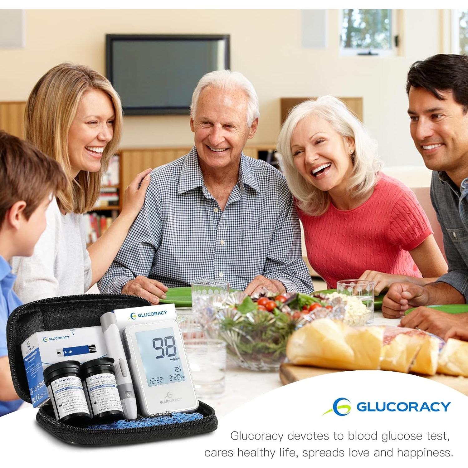 Kit de Monitor de Glucosa Glucoracy G-425-2 con 100 Tiras