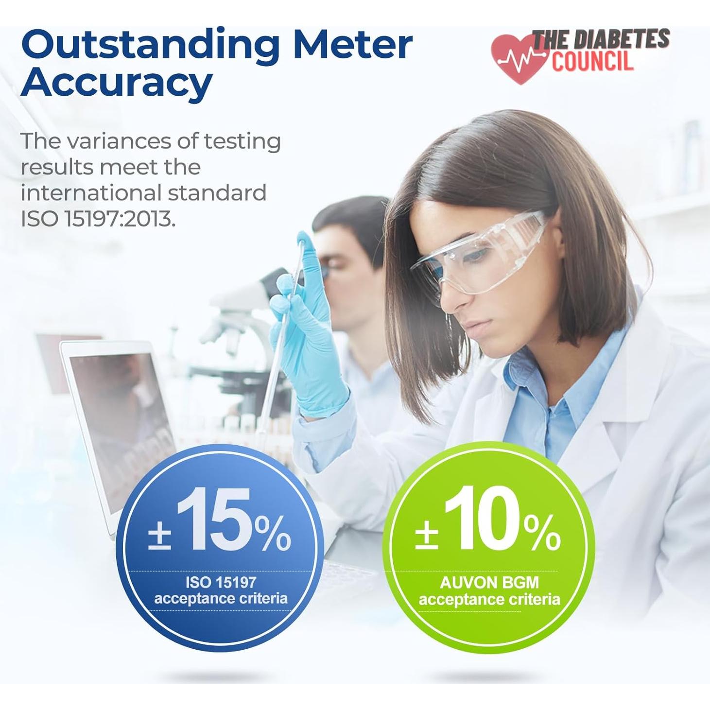 Kit de Monitor de Glucosa AUVON DS-W con 100 Tiras y Lancetas