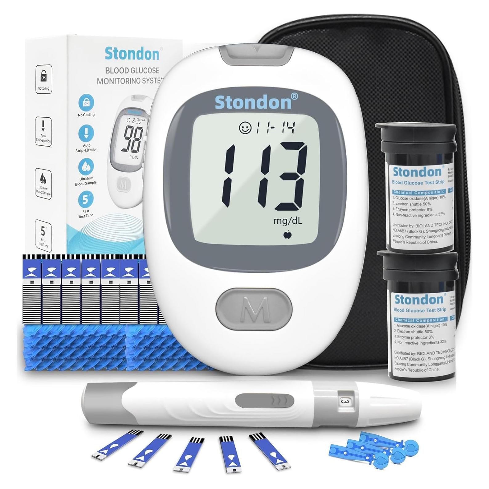 Kit de Monitor de Glucosa Stondon G430 con 100 Tiras y Lancetas