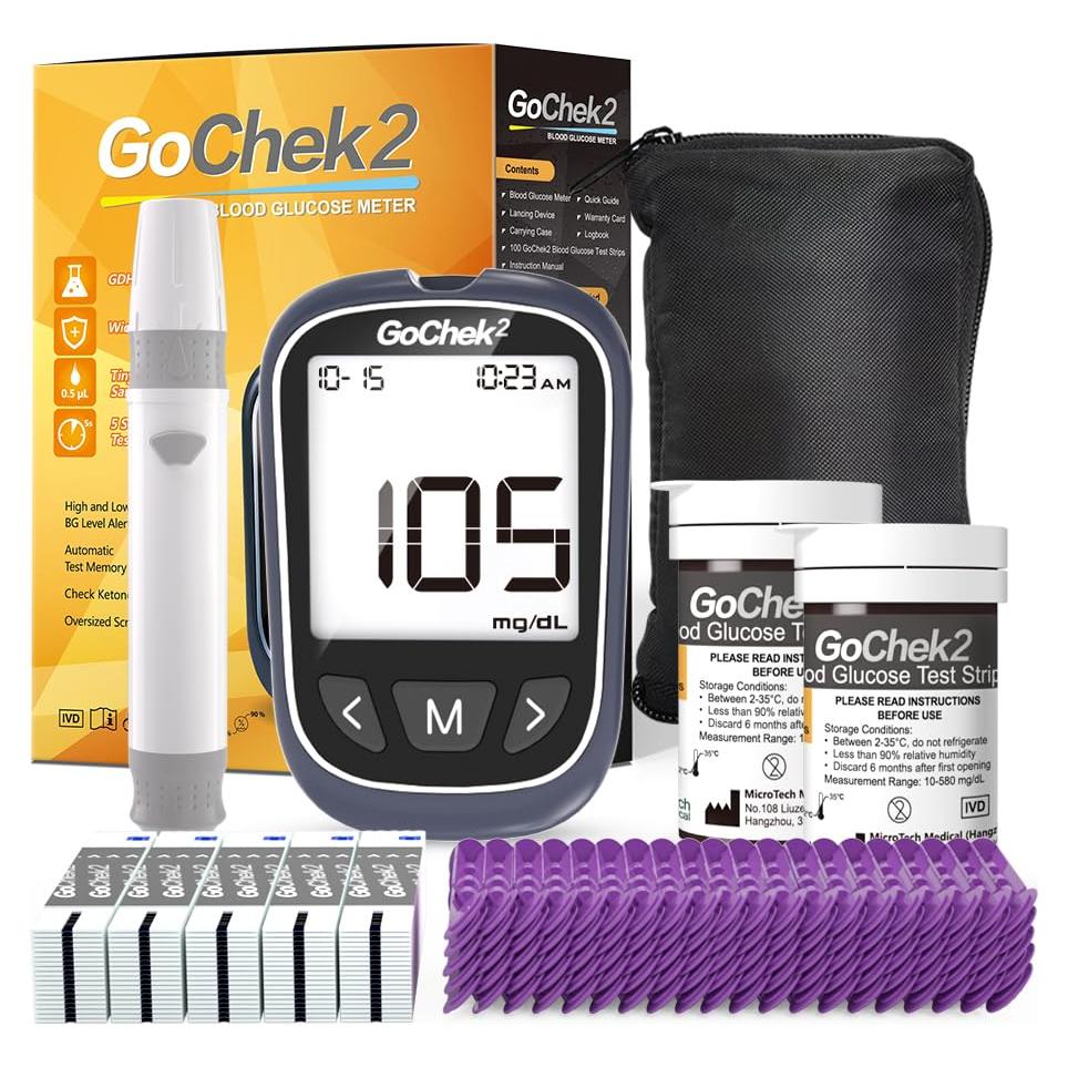 Kit Monitor de Glucosa MicroTech 100 Tiras y Lancetas