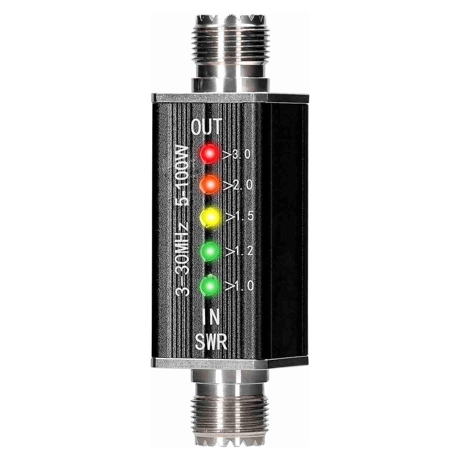 Medidor de SWR LED Ejoyous 3-30MHz 100W Portátil