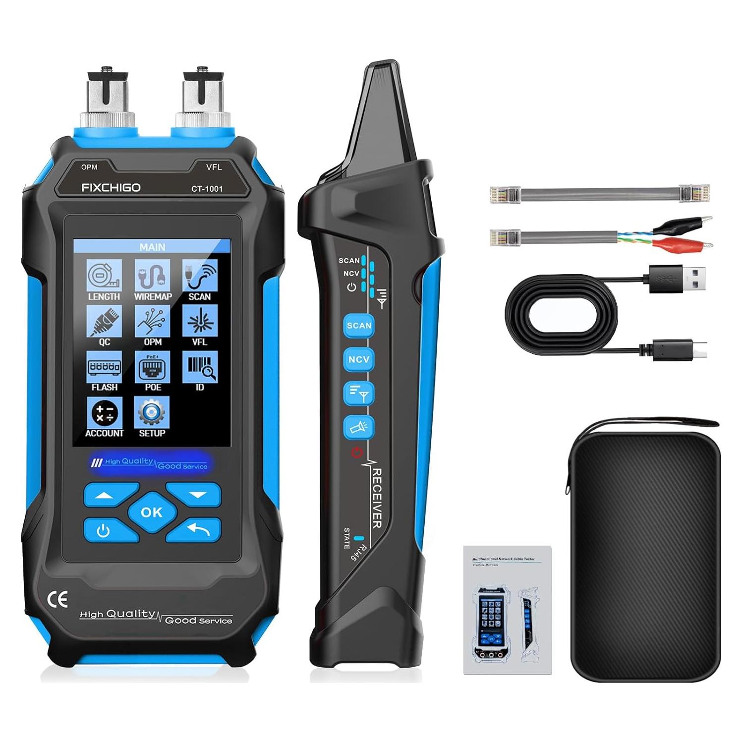 Probador de Cable de Red FIXCHIGO 10 en 1 600m OPM VFL