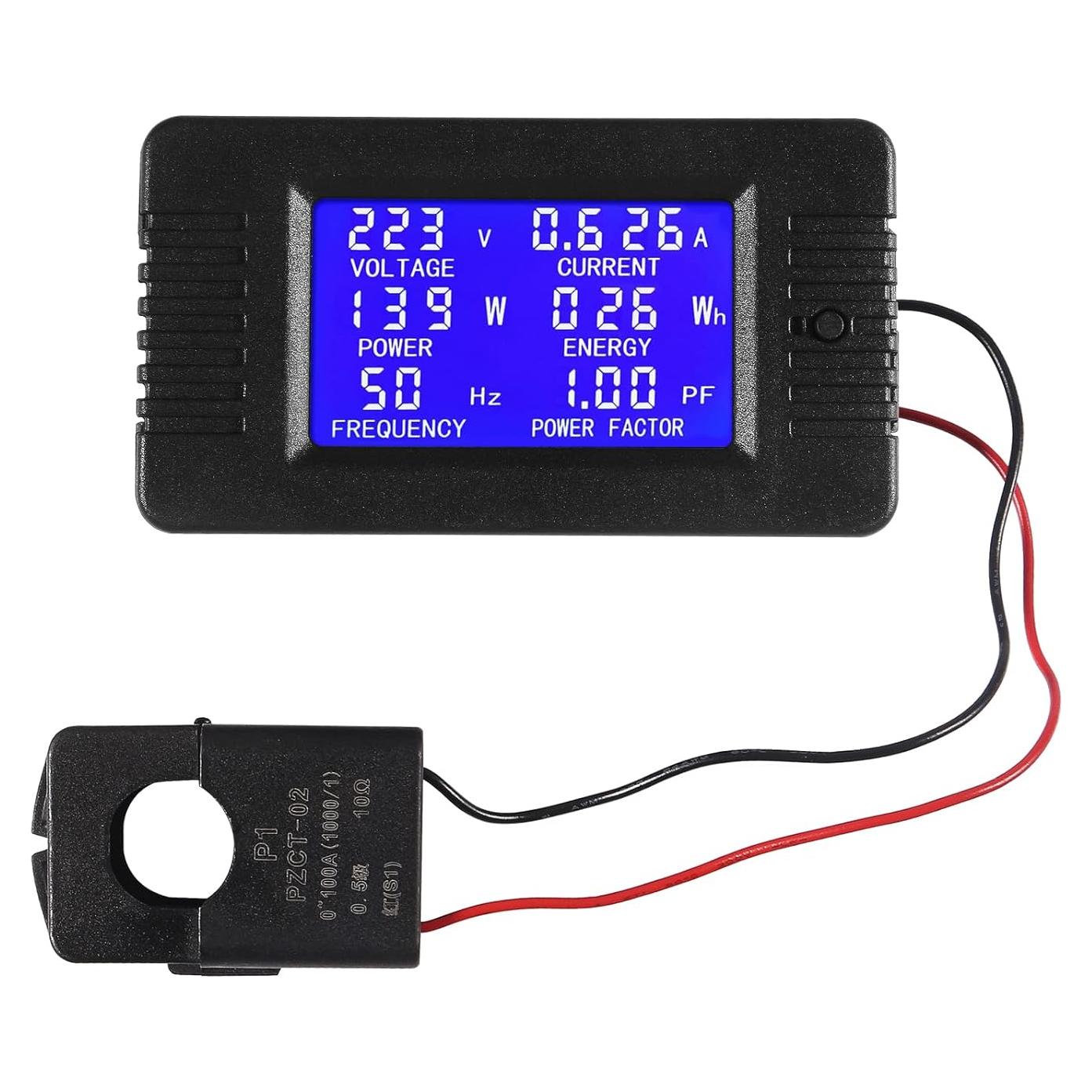 Medidor Digital AC 100A ATNSINC con Pantalla LCD 6 en 1