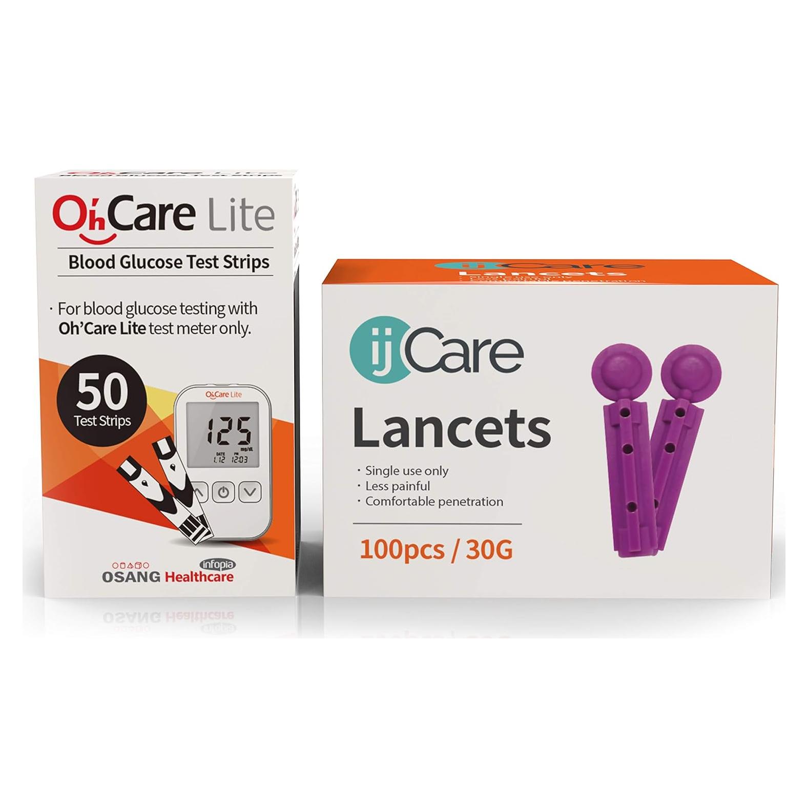 Monitor de Glucosa Oh’Care Lite + 50 Tiras y 100 Lancetas