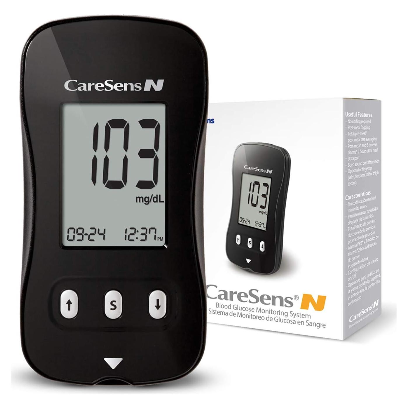 Medidor de Glucosa CareSens N - Rápido y Preciso, Incluye Baterías