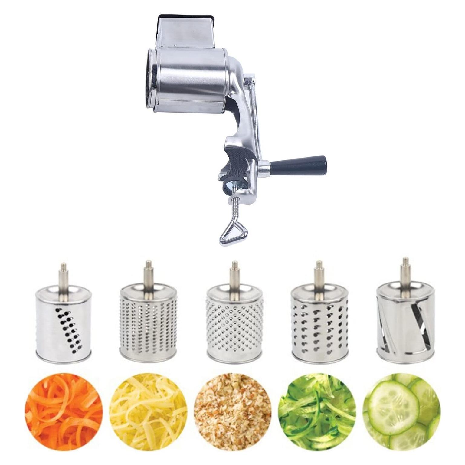 Rallador Rotatorio DYNAMI de Acero Inoxidable 5 en 1 Plata