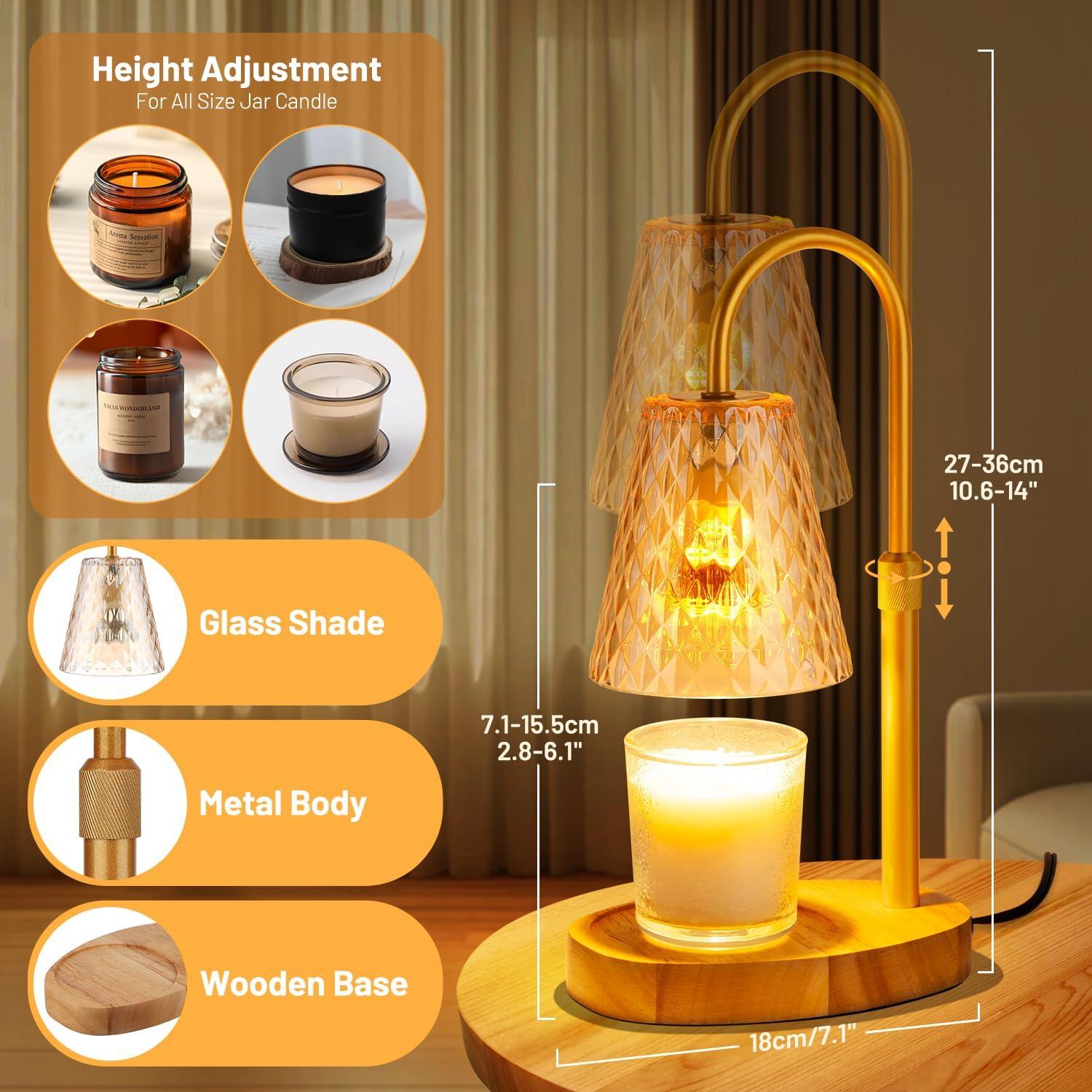 Lámpara Calentadora de Velas SAEIHGAE Ámbar con Temporizador