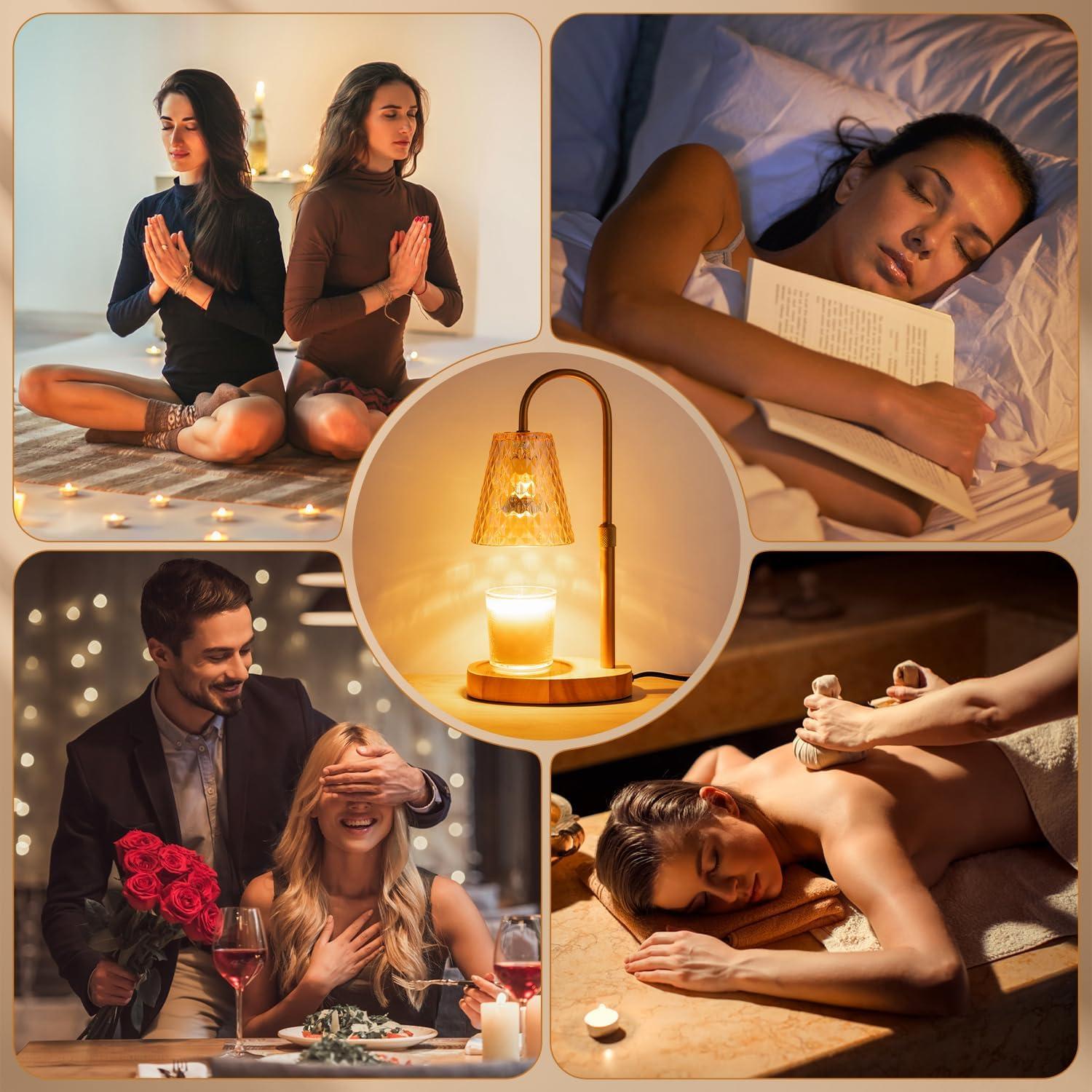 Lámpara Calentadora de Velas SAEIHGAE Ámbar con Temporizador